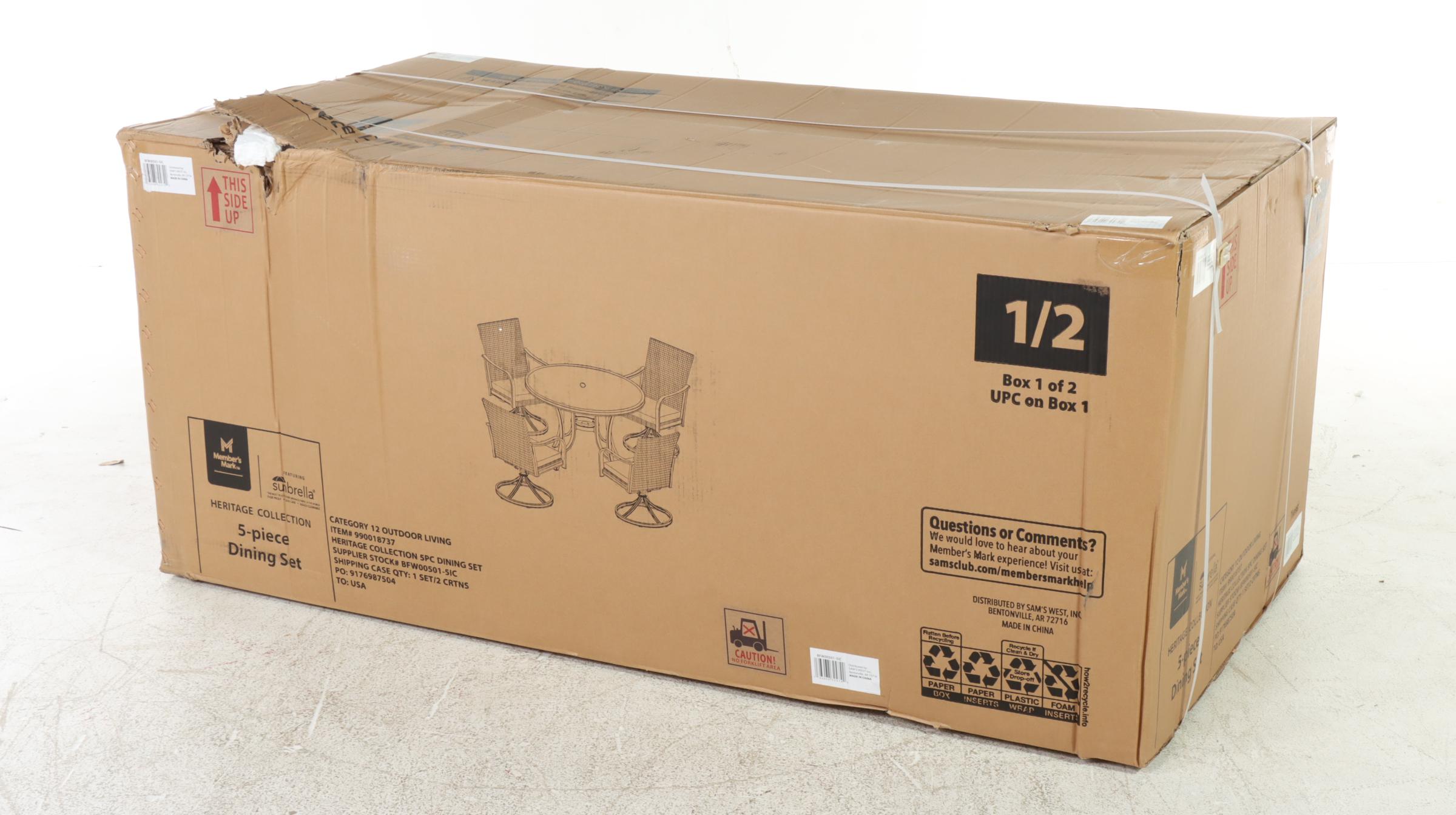 Member's Mark Heritage Indigo Blue 5-Piece Round Patio Dining Set