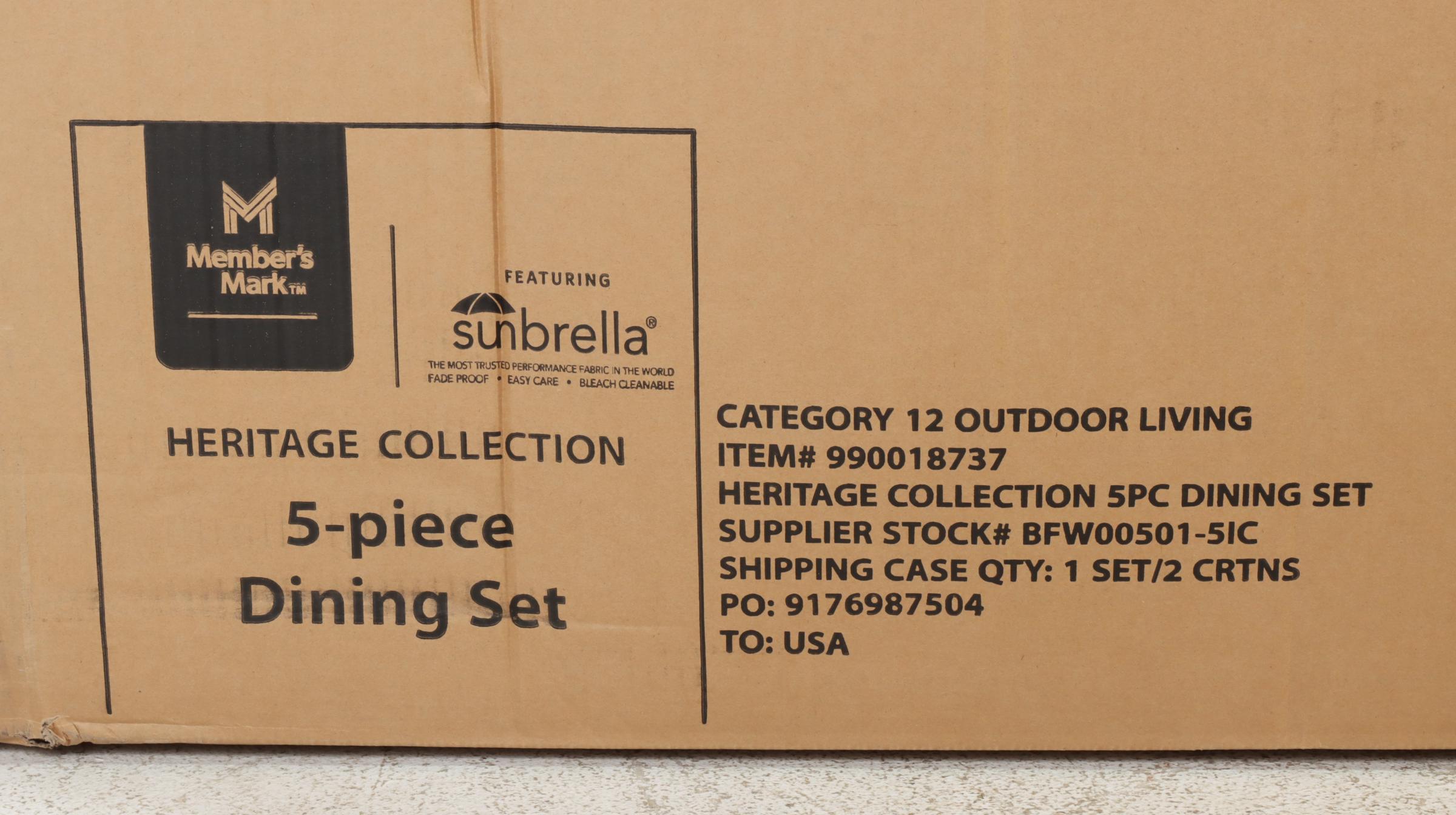 Member's Mark Heritage Indigo Blue 5-Piece Round Patio Dining Set