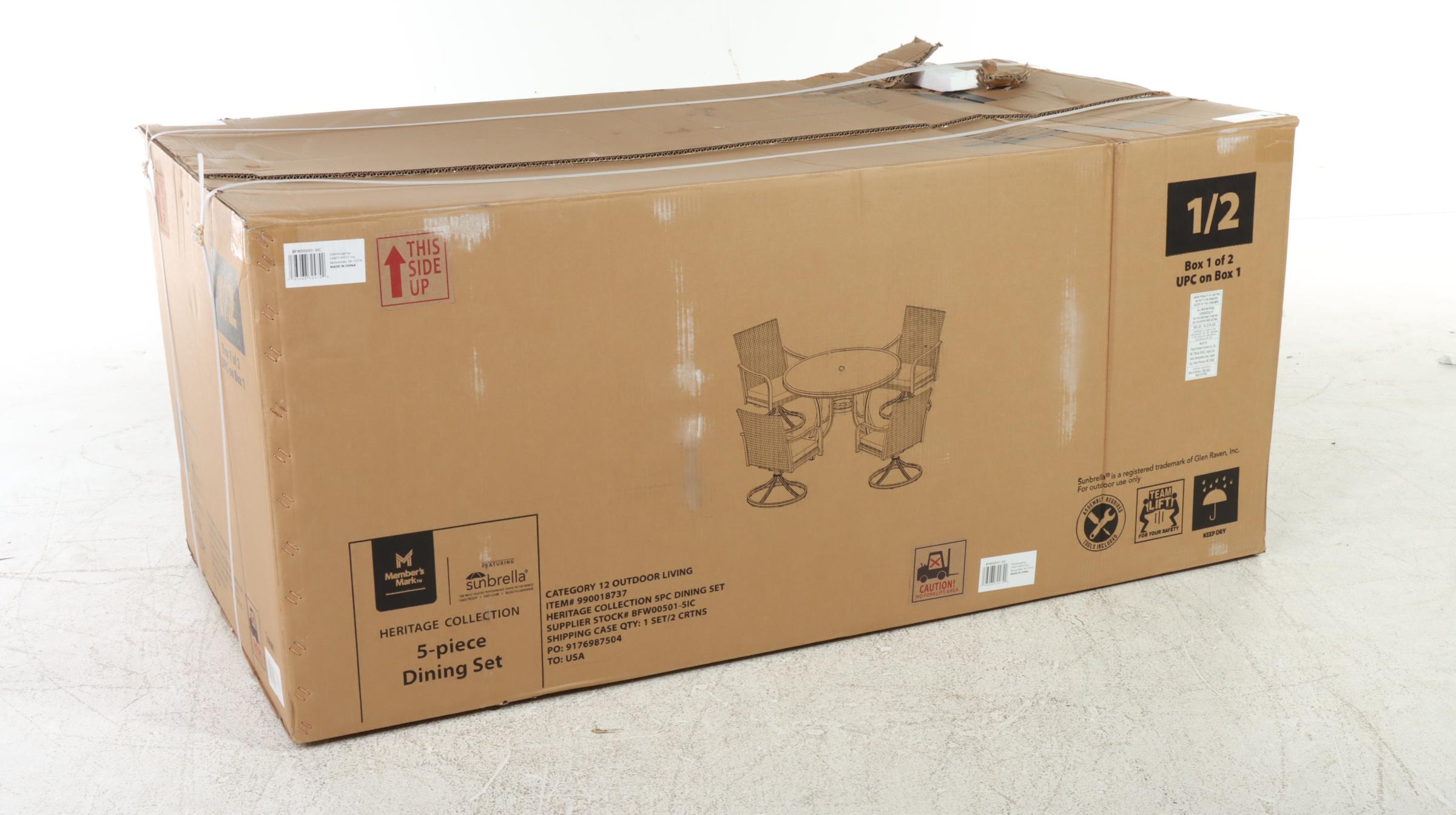 Member's Mark Heritage Indigo Blue 5-Piece Round Patio Dining Set