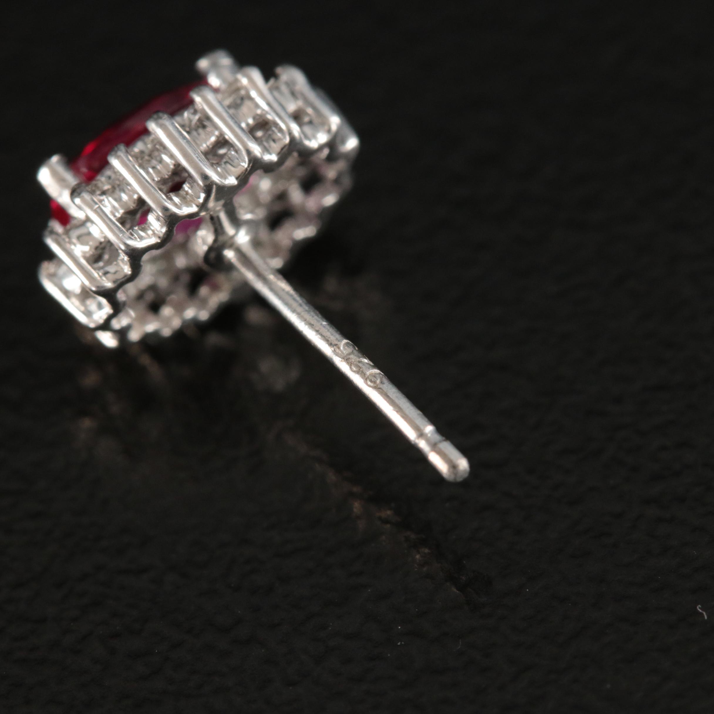 Sterling Ruby and Topaz Stud Earrings