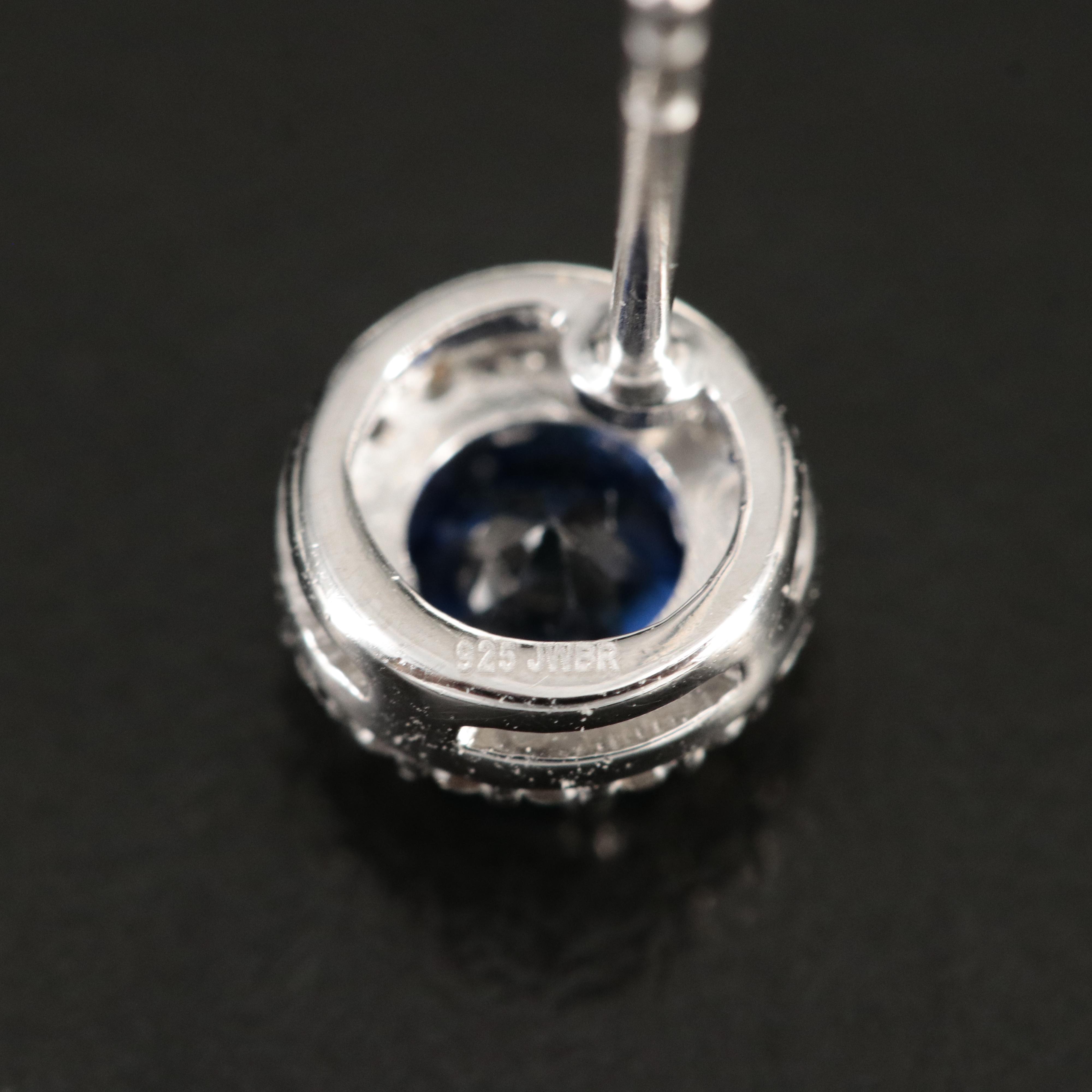 Sterling Sapphire Stud Earrings
