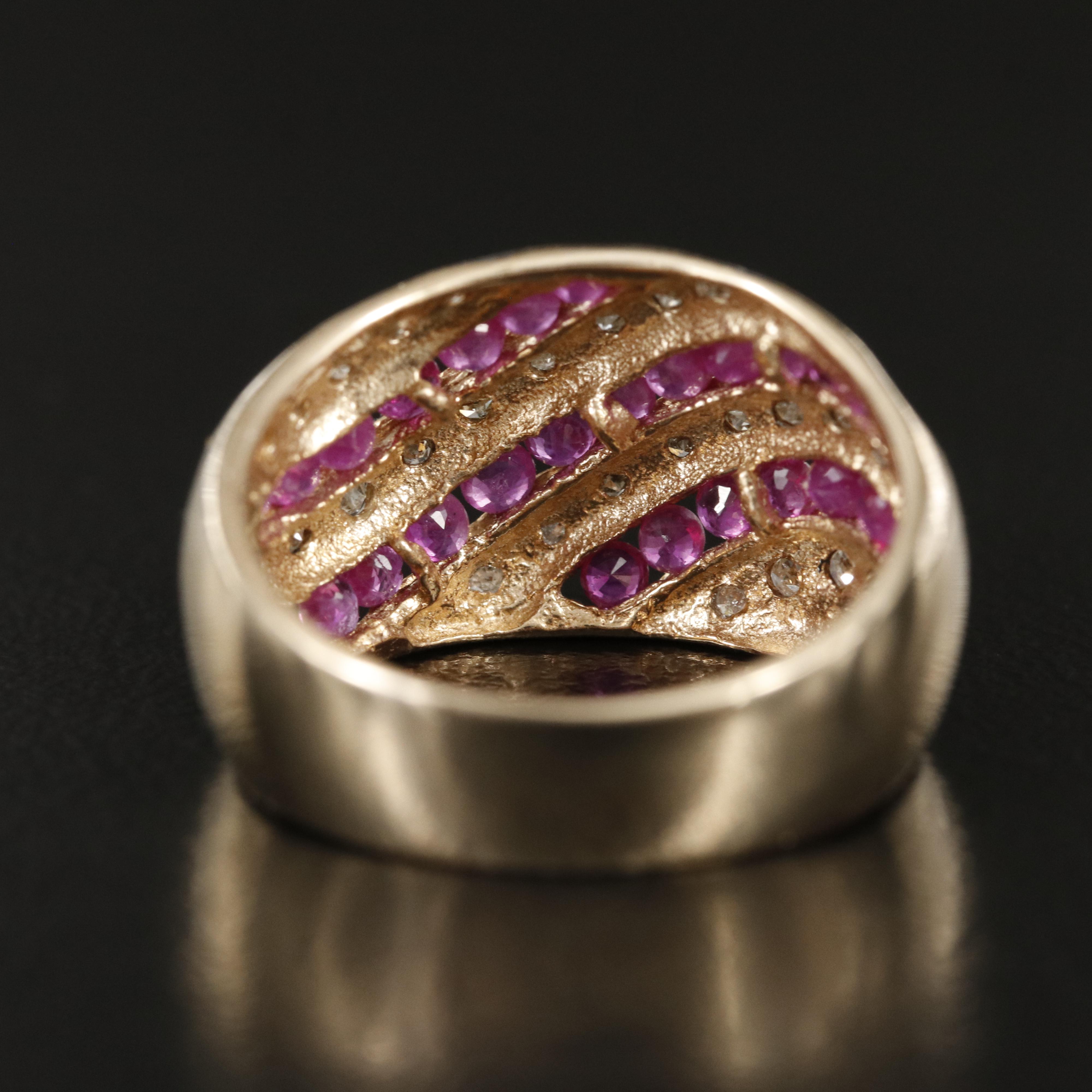 10K Channel Set Ruby and Diamond Ring