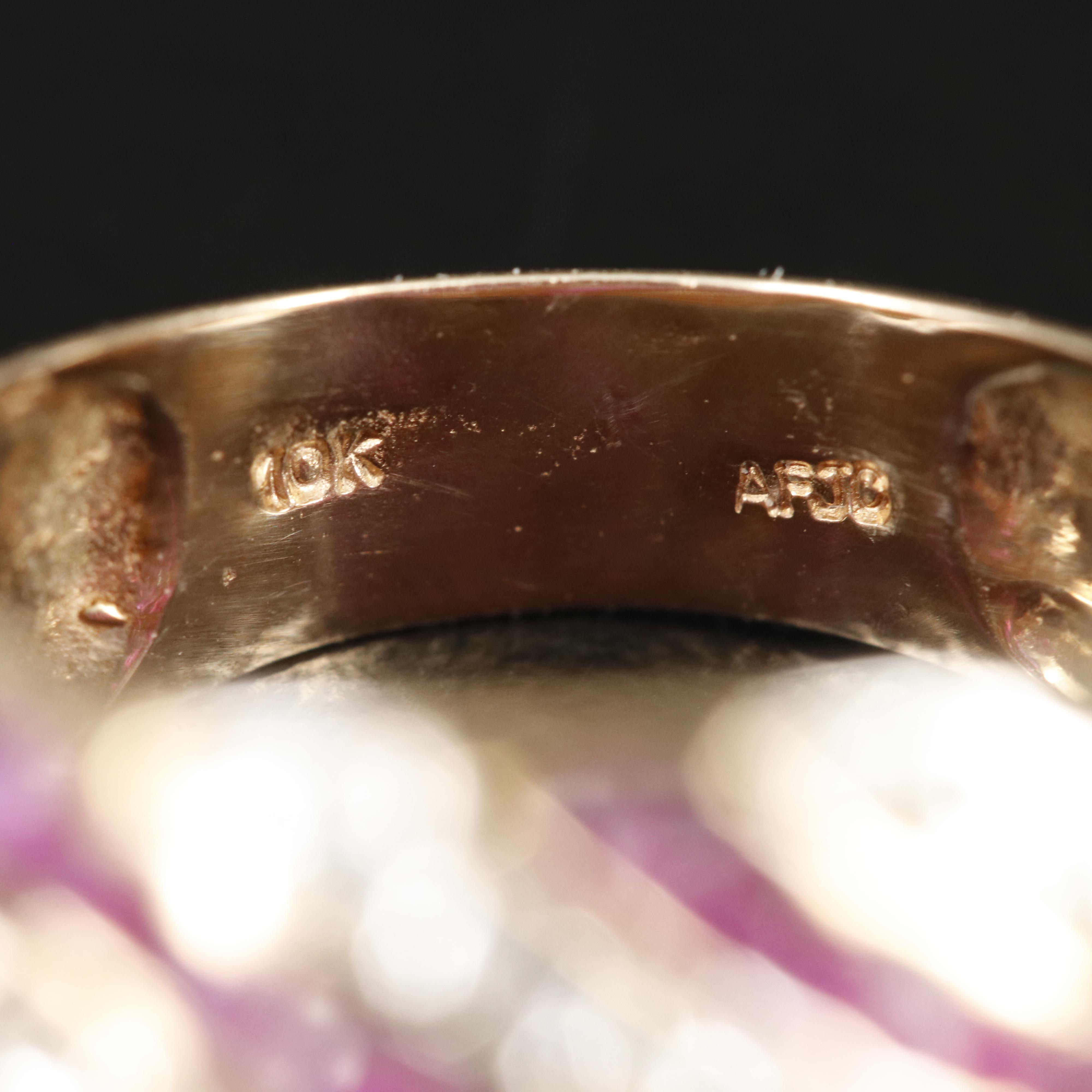 10K Channel Set Ruby and Diamond Ring