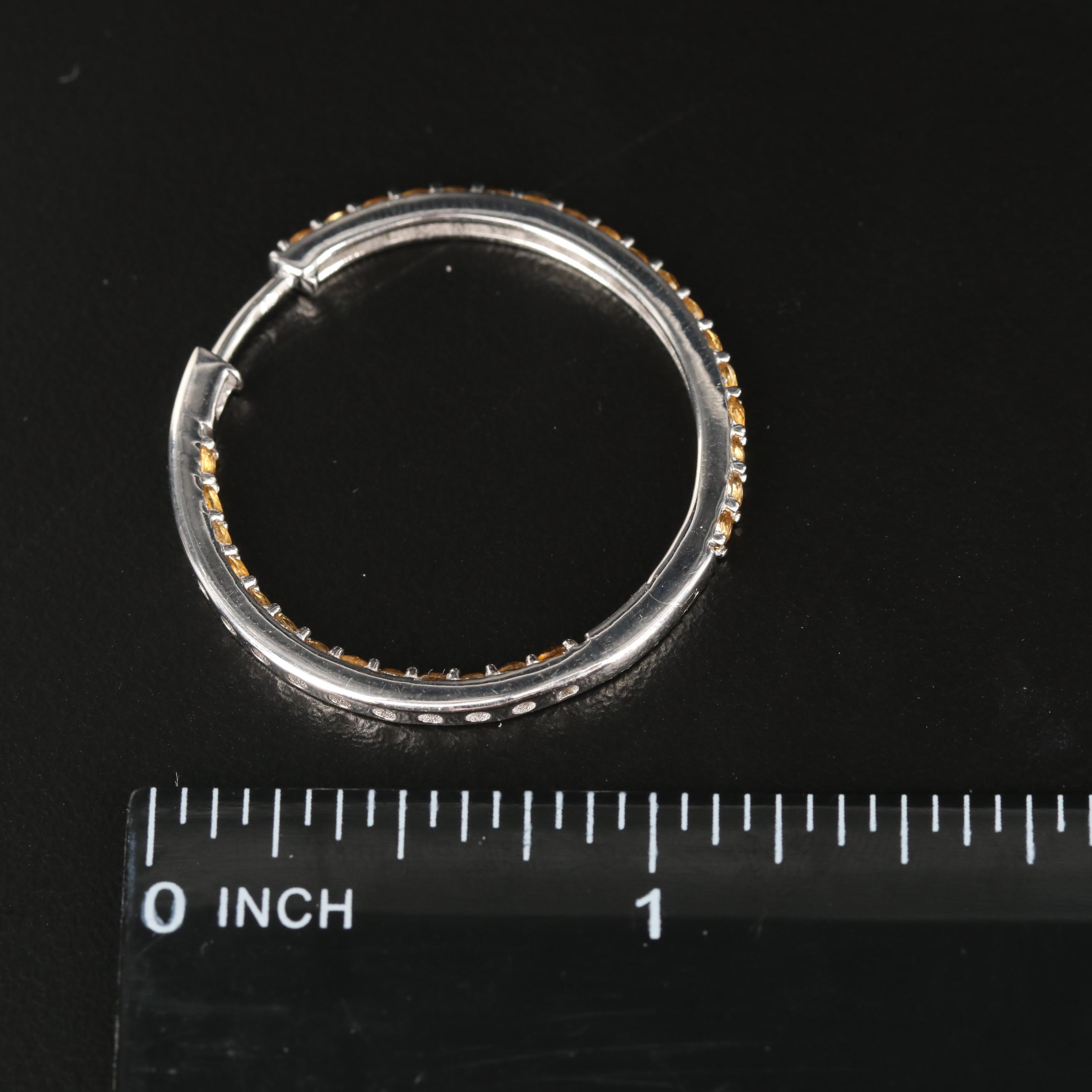 Sterling Citrine Inside-Out Hoop Earrings