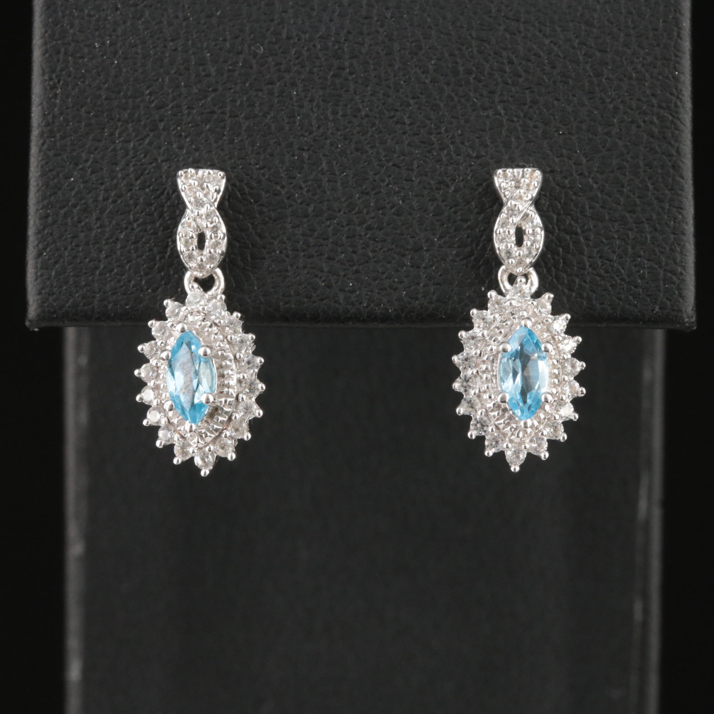 Sterling Swiss Blue Topaz Earrings