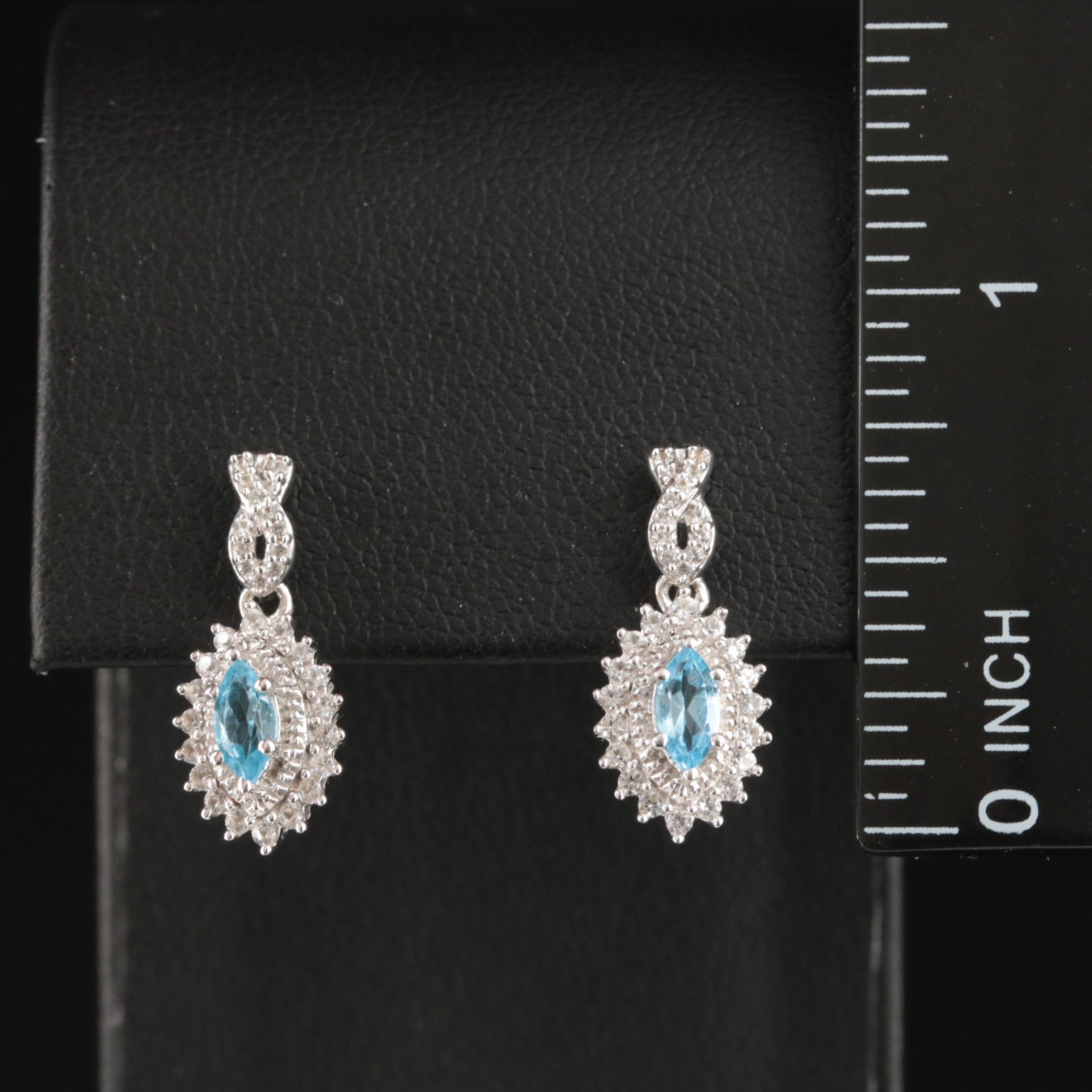 Sterling Swiss Blue Topaz Earrings