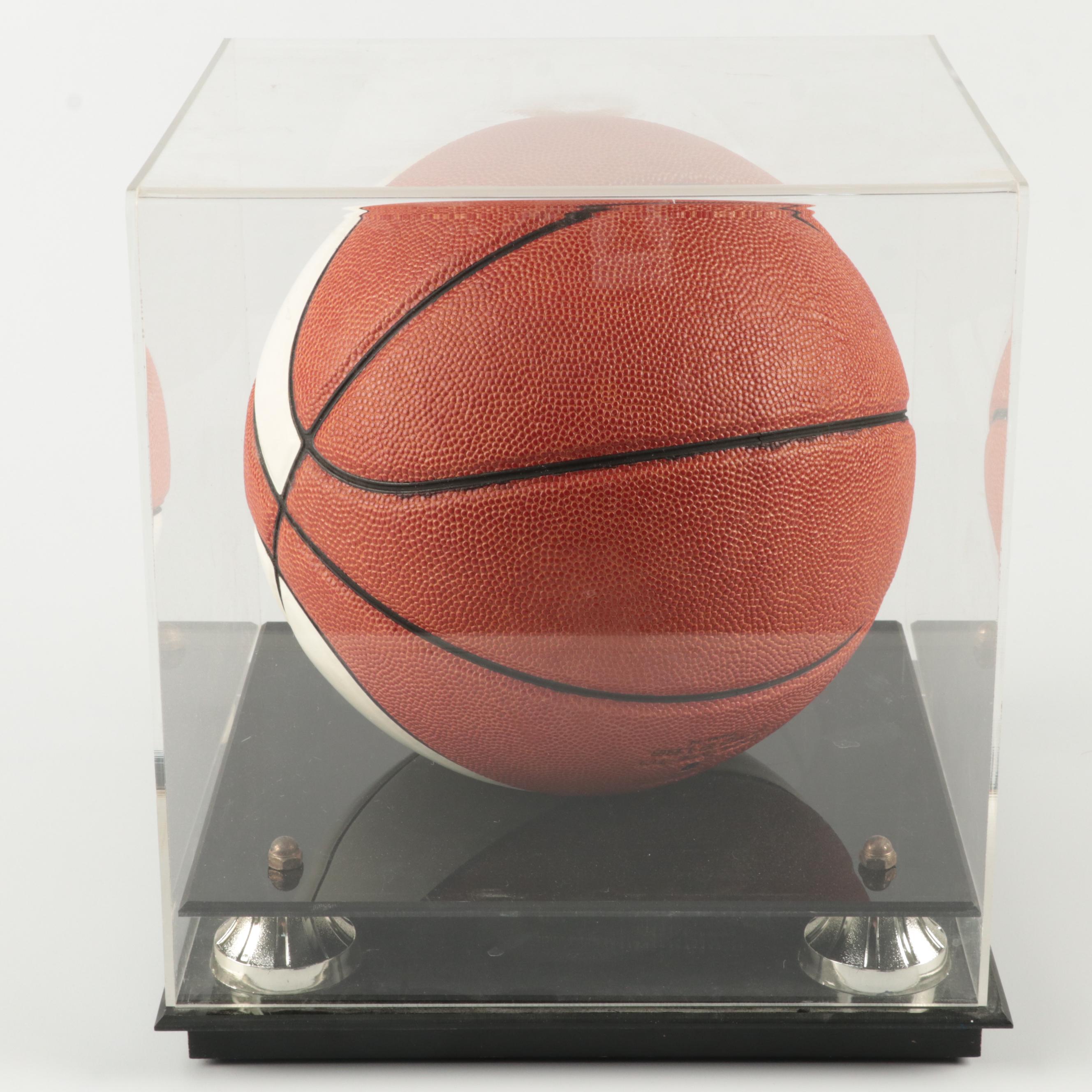 Bob Huggins Signed Cincinnati Bearcats Baden Basketball with Display