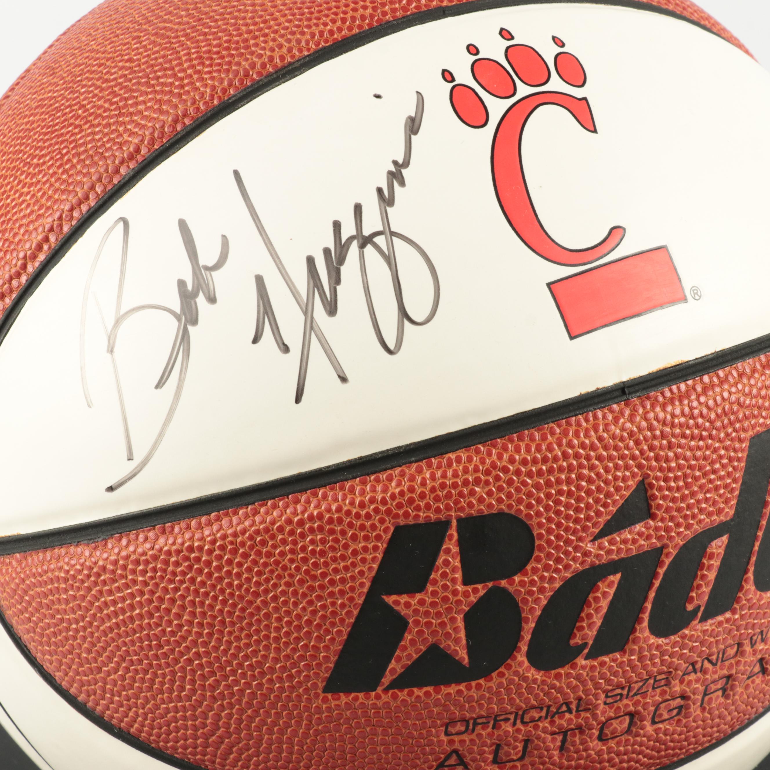 Bob Huggins Signed Cincinnati Bearcats Baden Basketball with Display