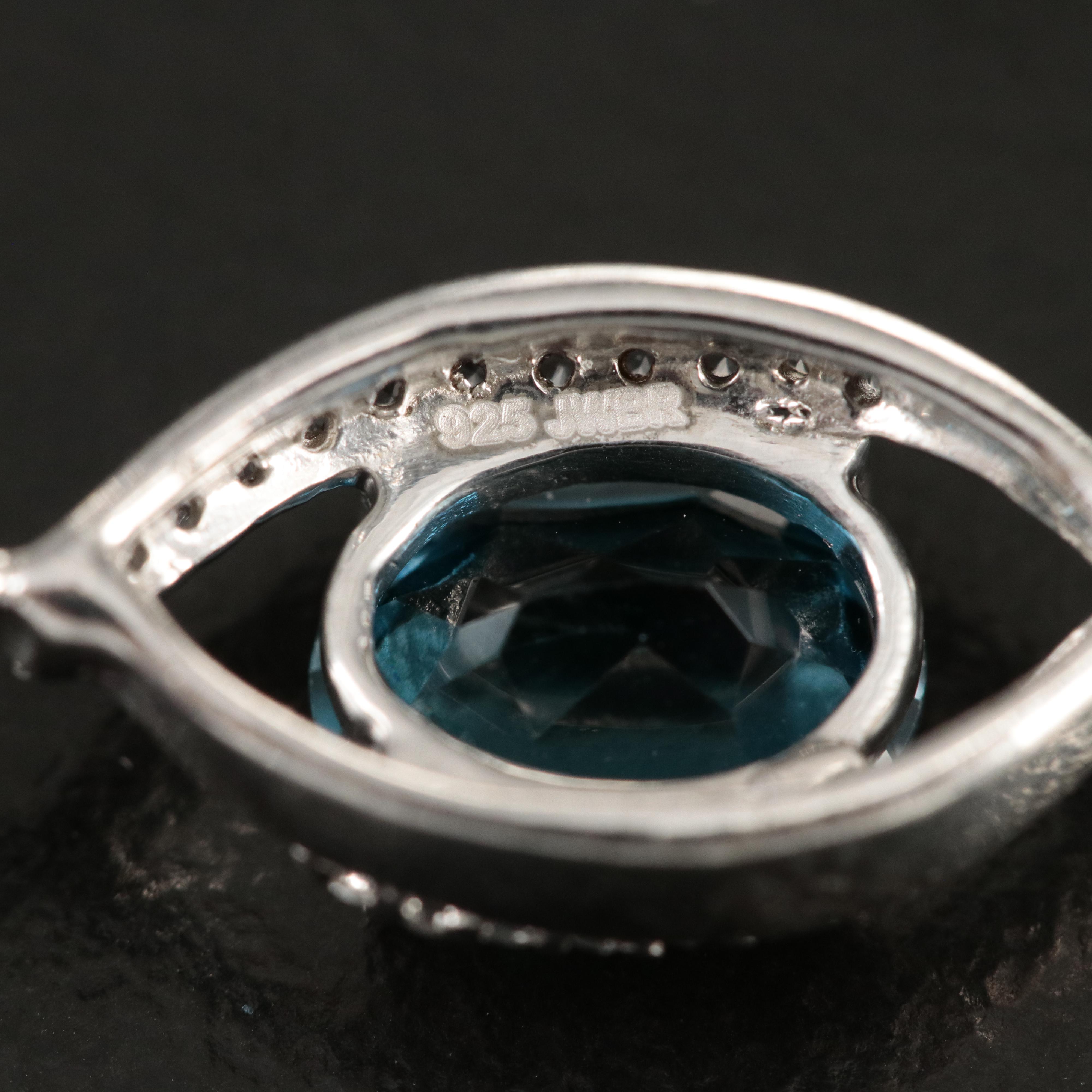 Sterling Topaz and Sapphire Threaded Dangle Earrings