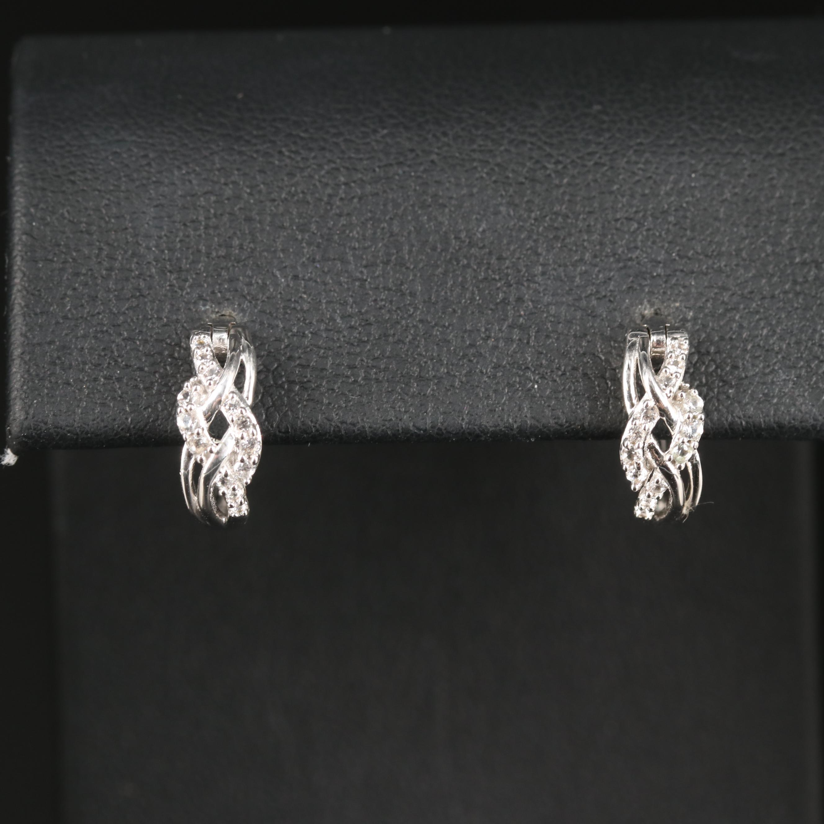 Sterling Sapphire Hoop Earrings