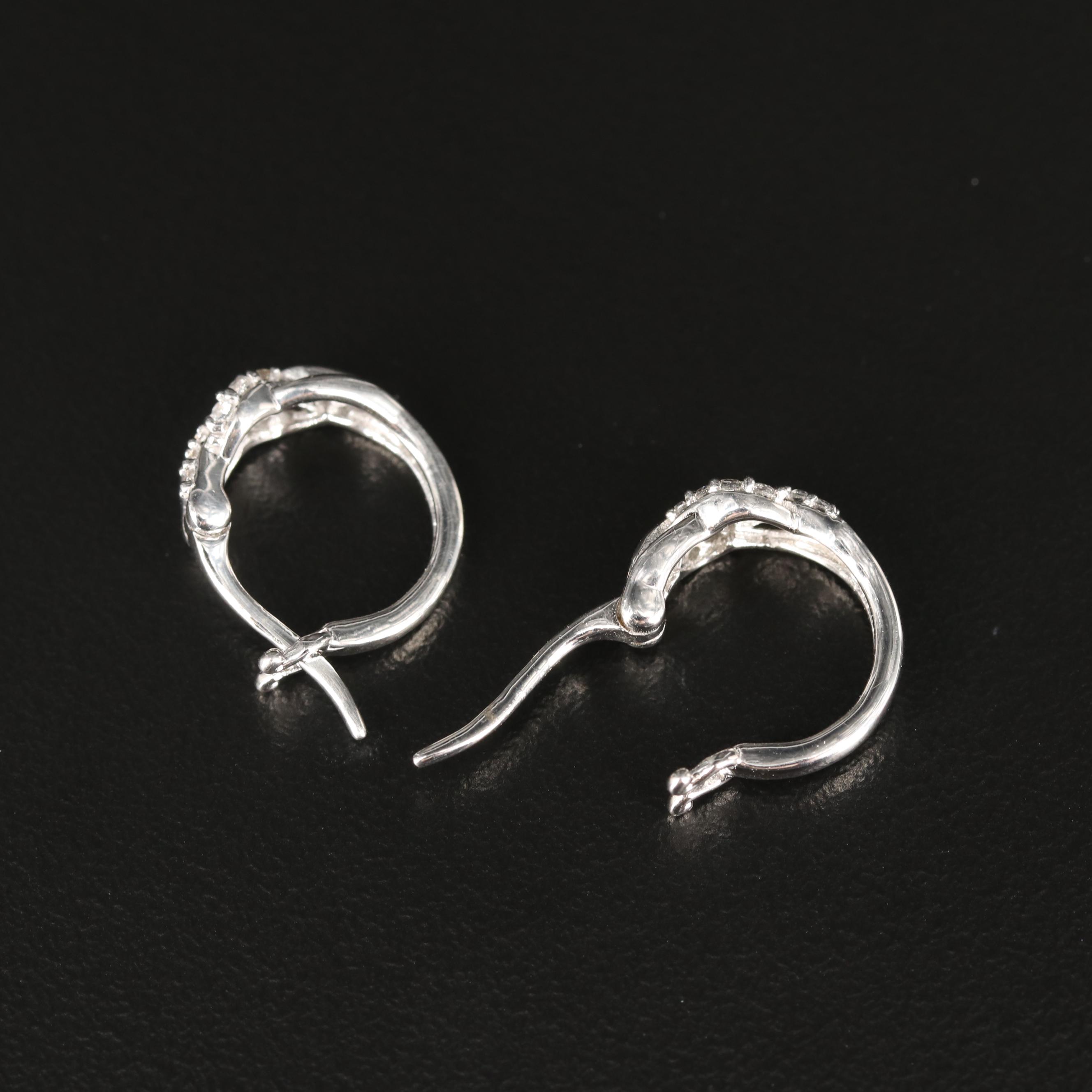 Sterling Sapphire Hoop Earrings