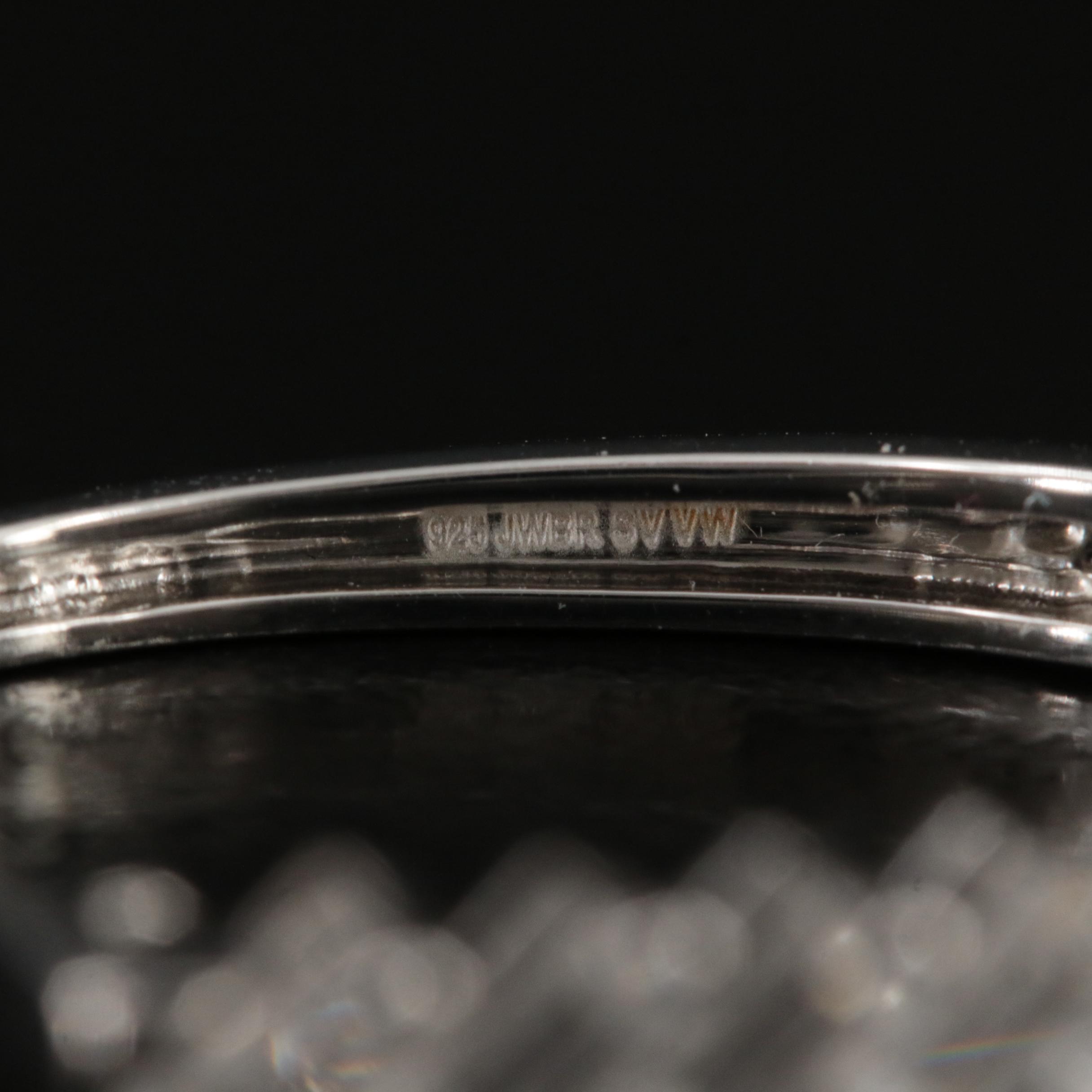 Sterling White Sapphire Oval Hoop Earrings