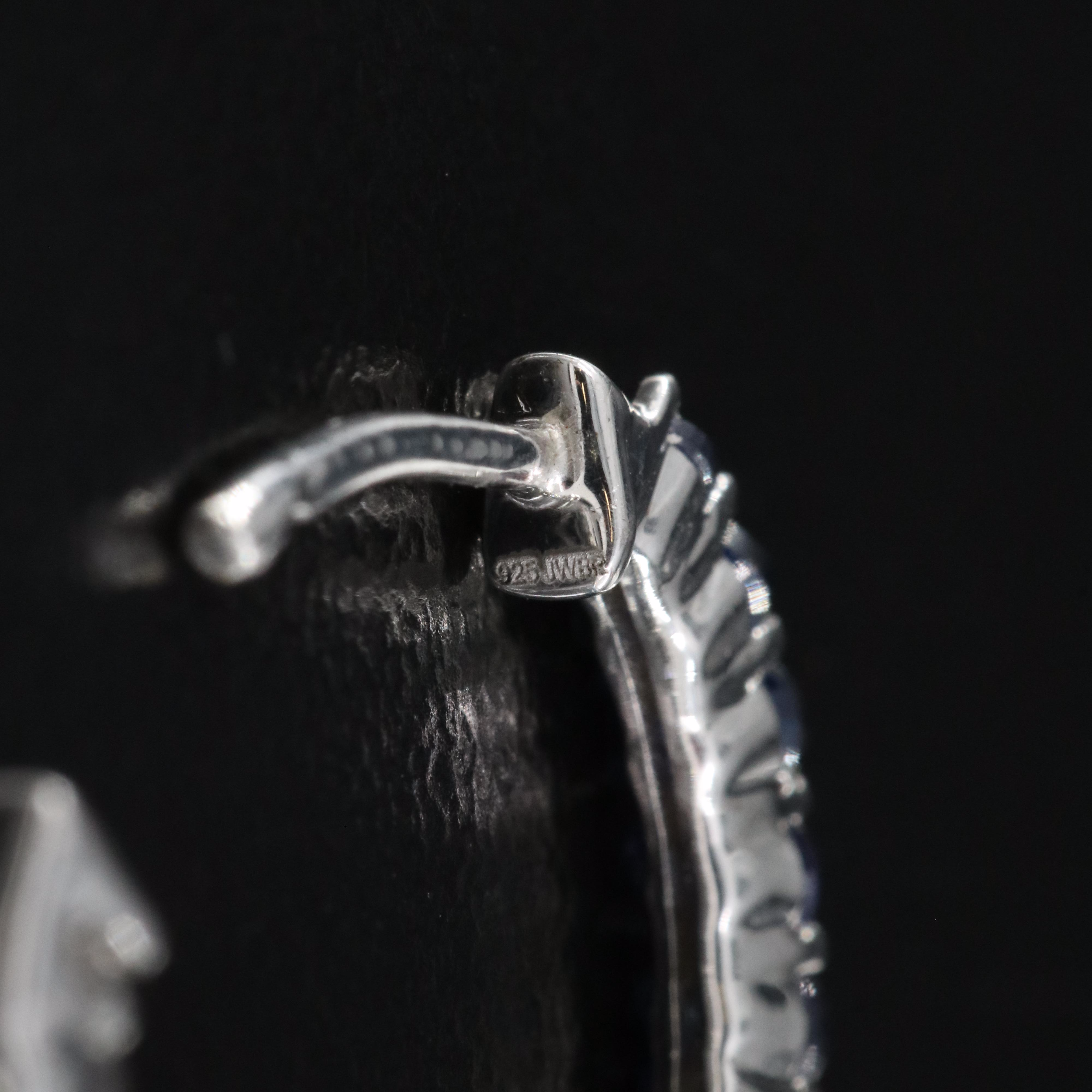 Sterling Silver Sapphire Inside-Out Hoop Earrings