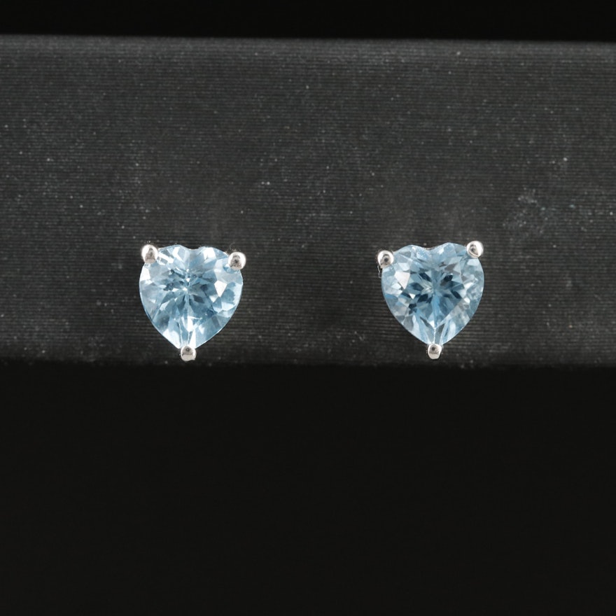 Sterling Silver Topaz Stud Earrings