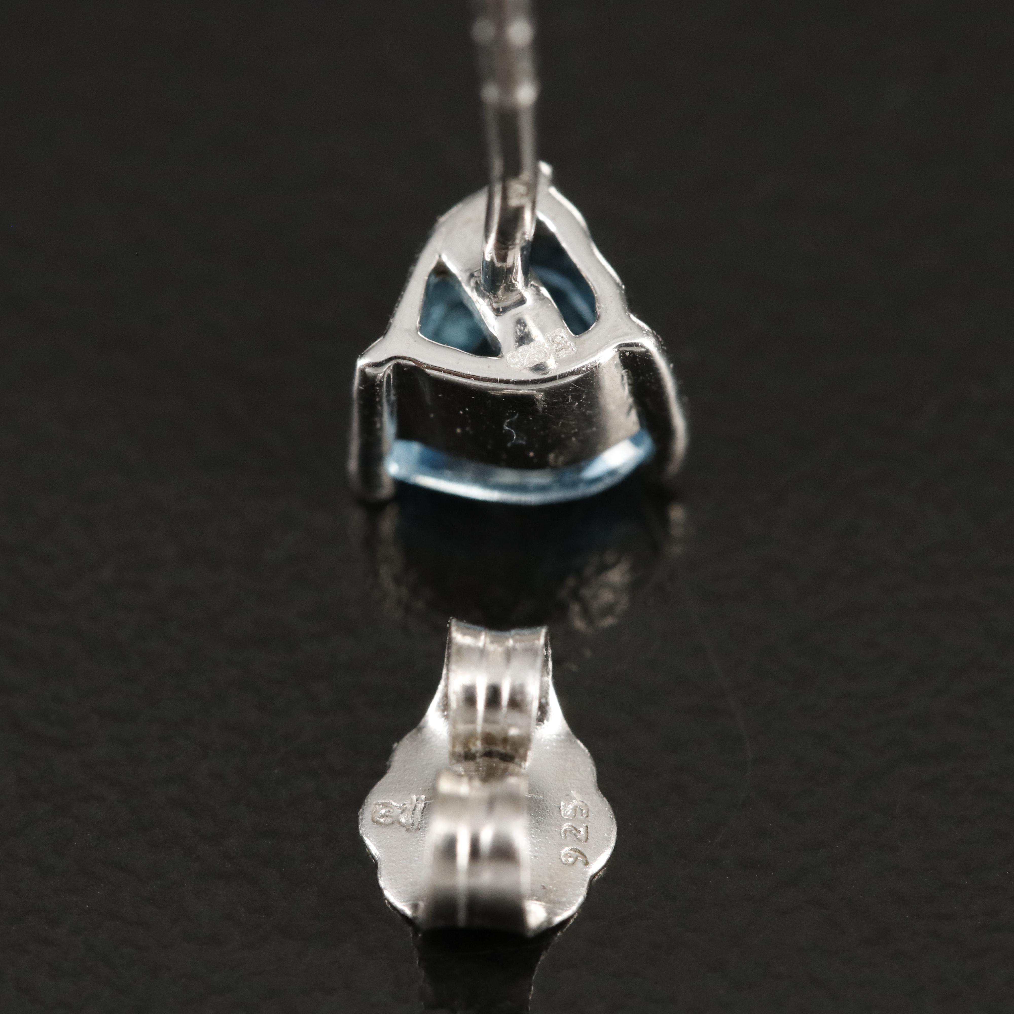 Sterling Silver Topaz Stud Earrings