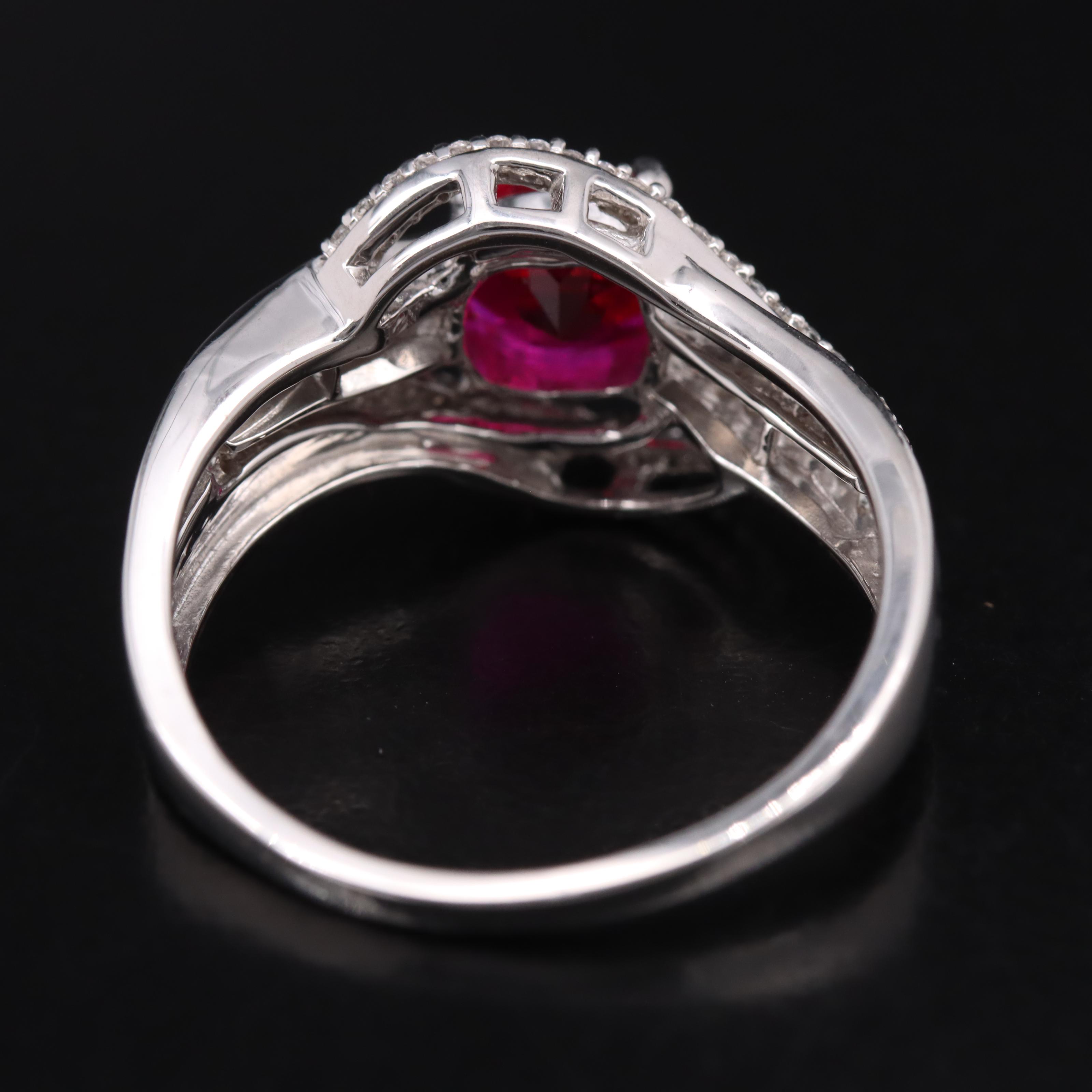Sterling Ruby and White Sapphire Ring