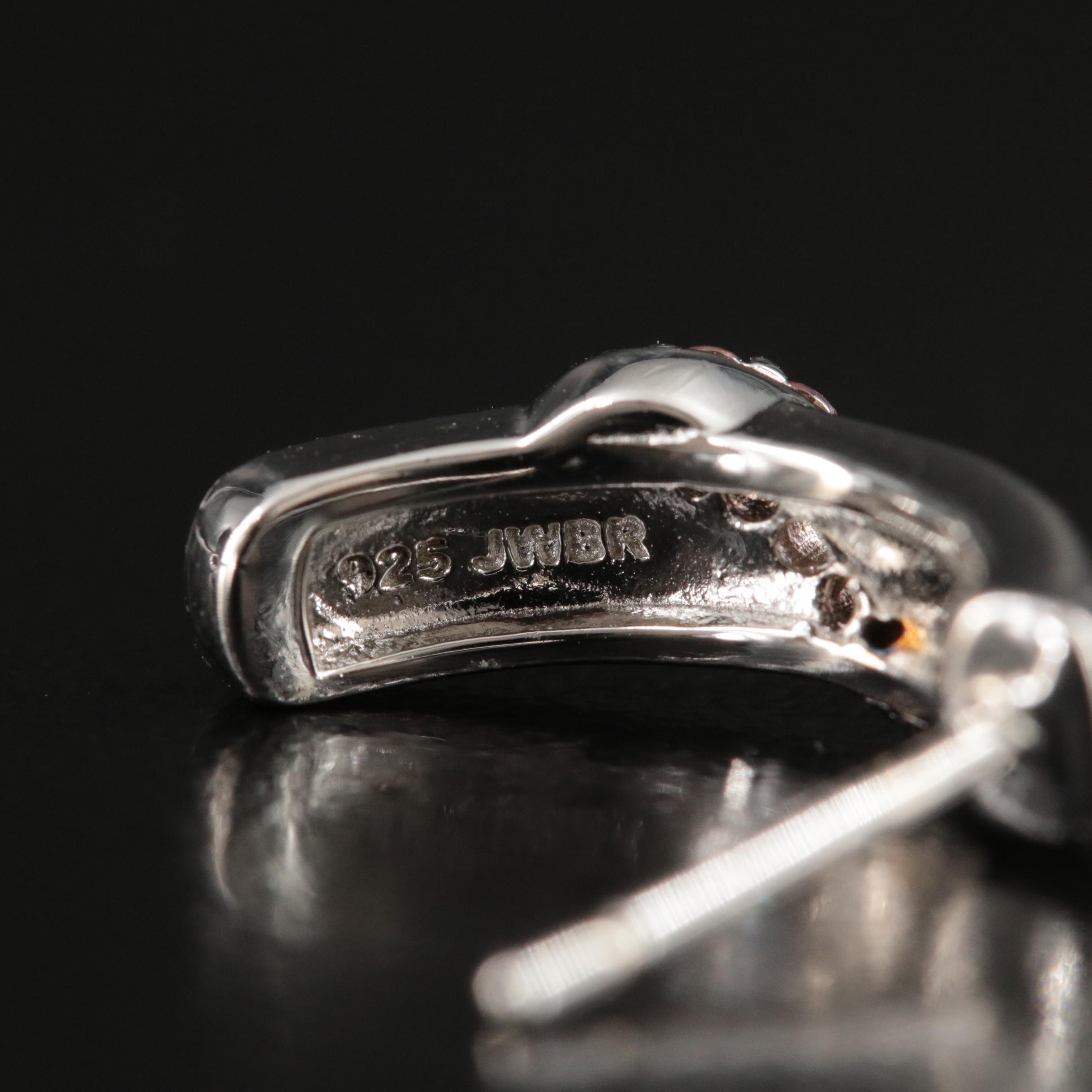 Sterling Cubic Zirconia Half Hoop Earrings