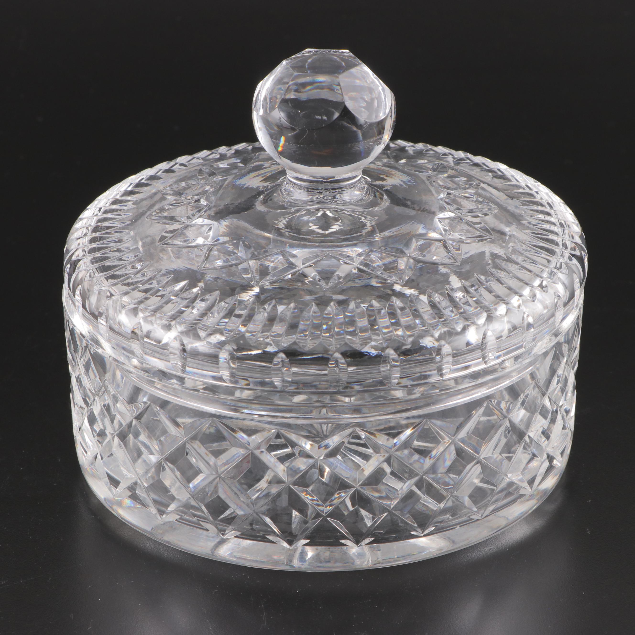 Waterford Crystal Candy Box with Other Swirl Molded Crystal Bottles
