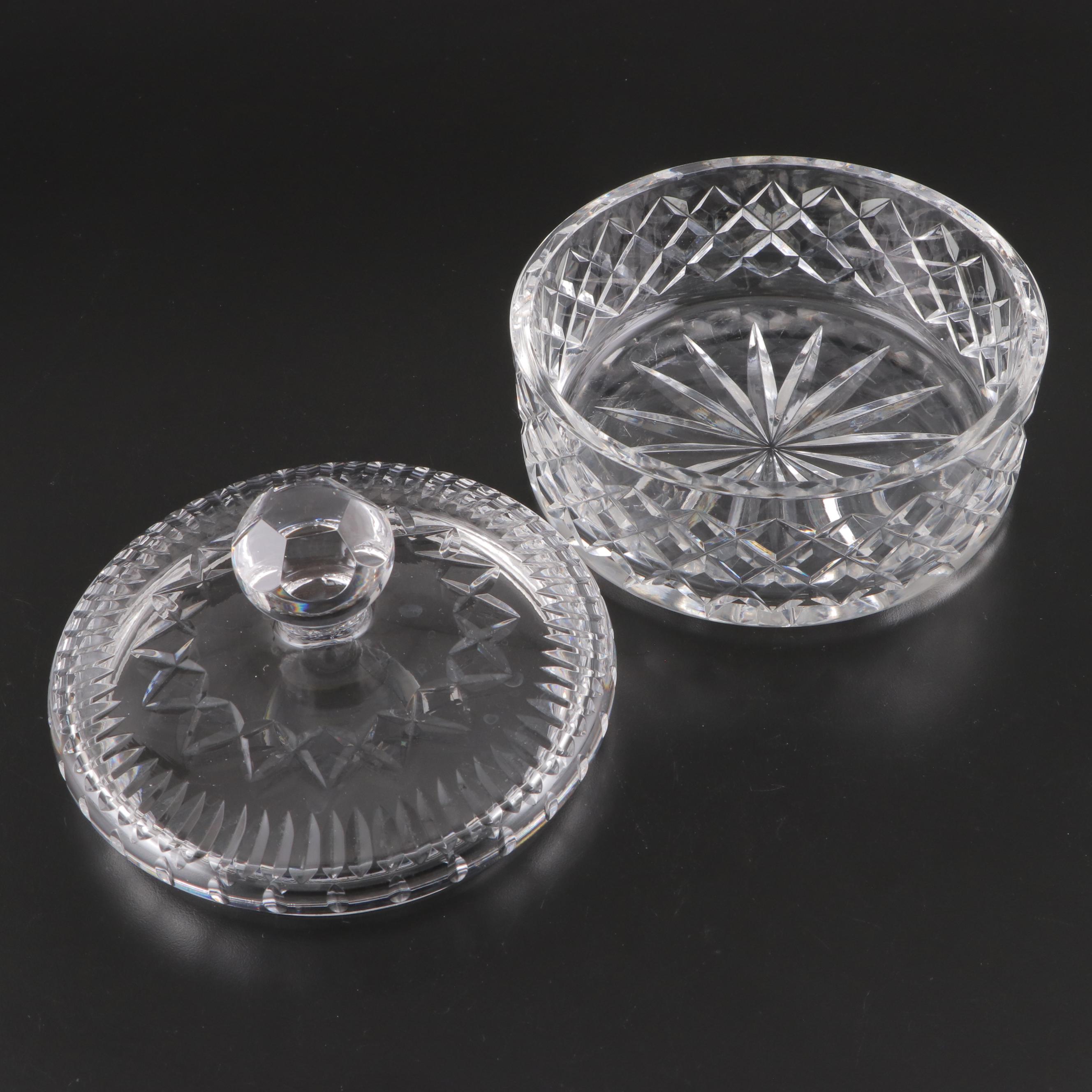 Waterford Crystal Candy Box with Other Swirl Molded Crystal Bottles