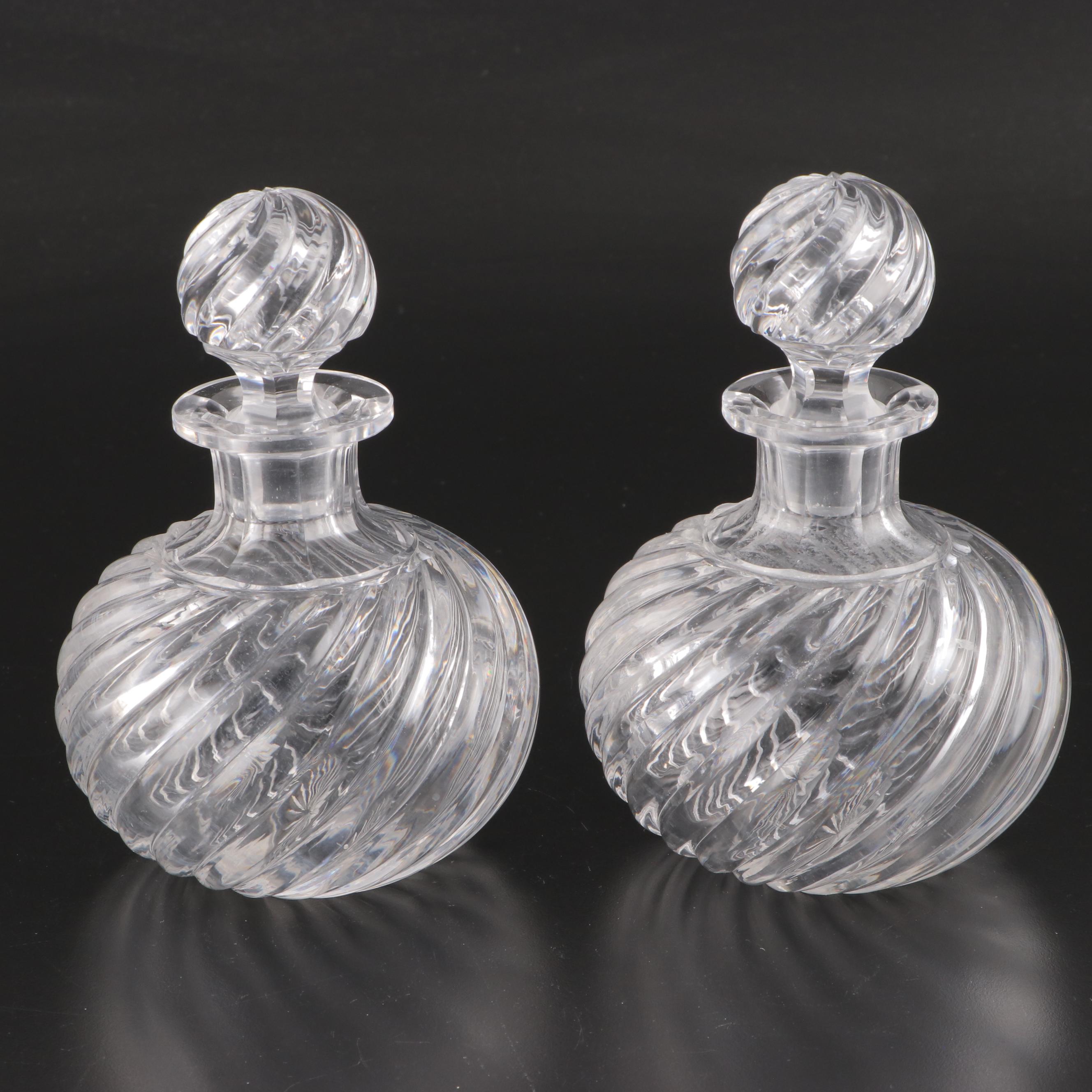 Waterford Crystal Candy Box with Other Swirl Molded Crystal Bottles