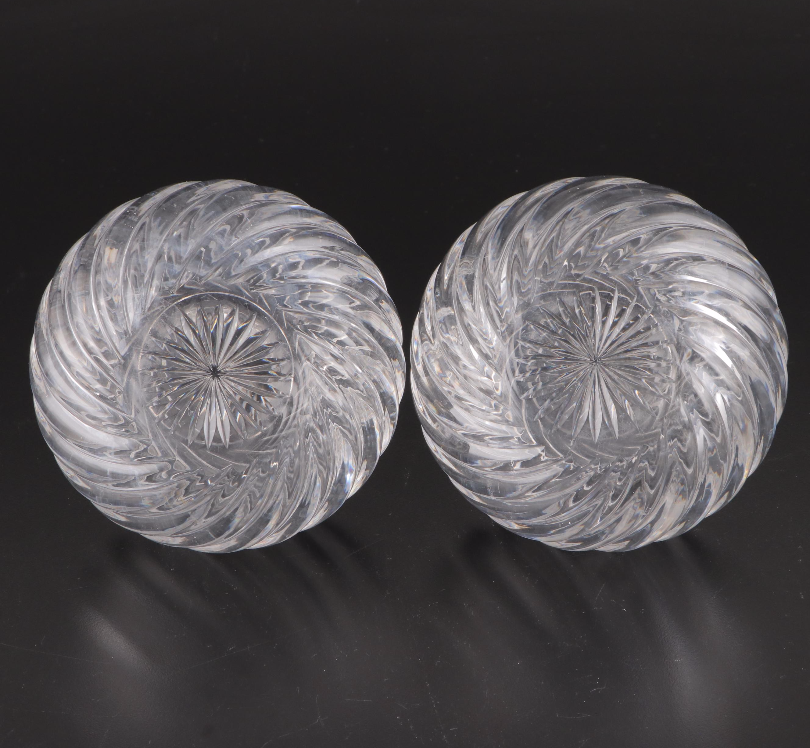 Waterford Crystal Candy Box with Other Swirl Molded Crystal Bottles