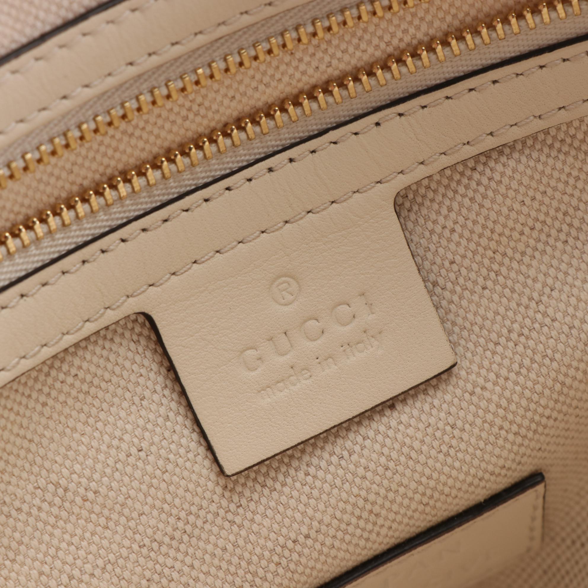 Gucci GG Ribbon Medium Tote in Herbarium Print Canvas and Leather