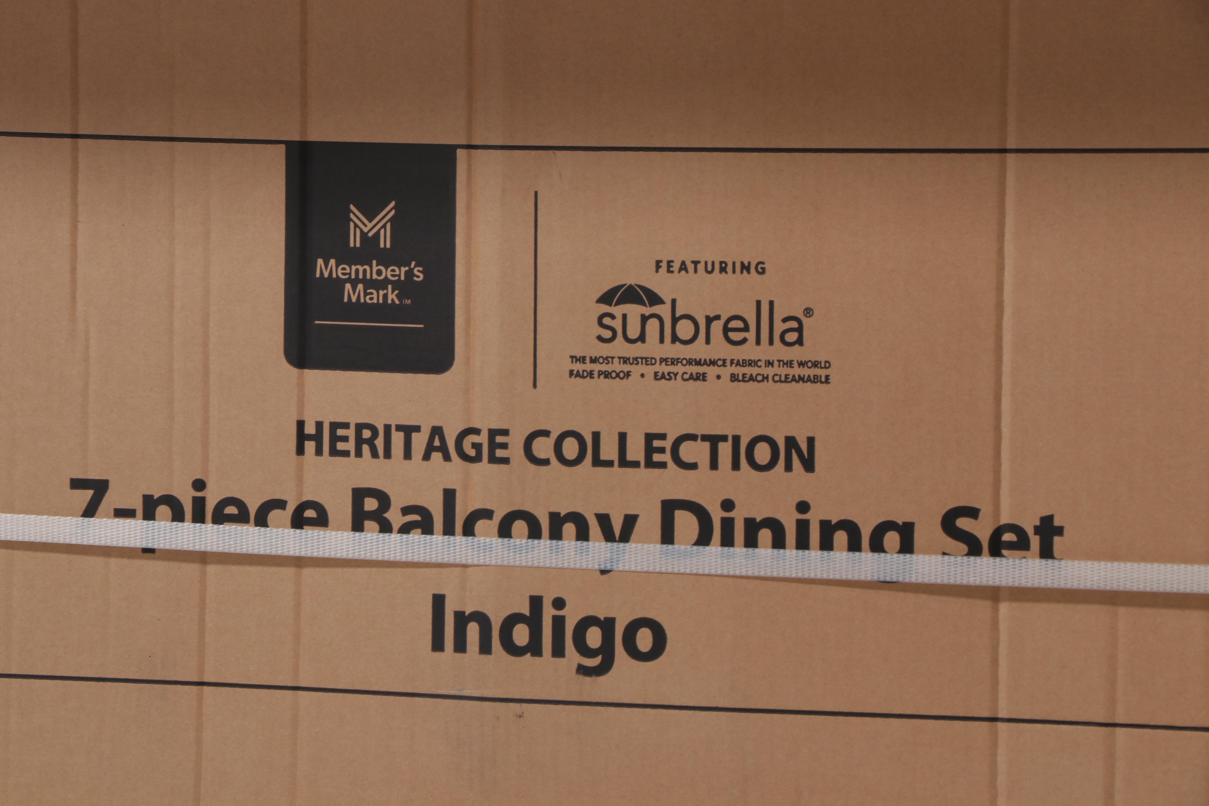 Member's Mark Heritage Collection Indigo 7-Piece Balcony Dining Set