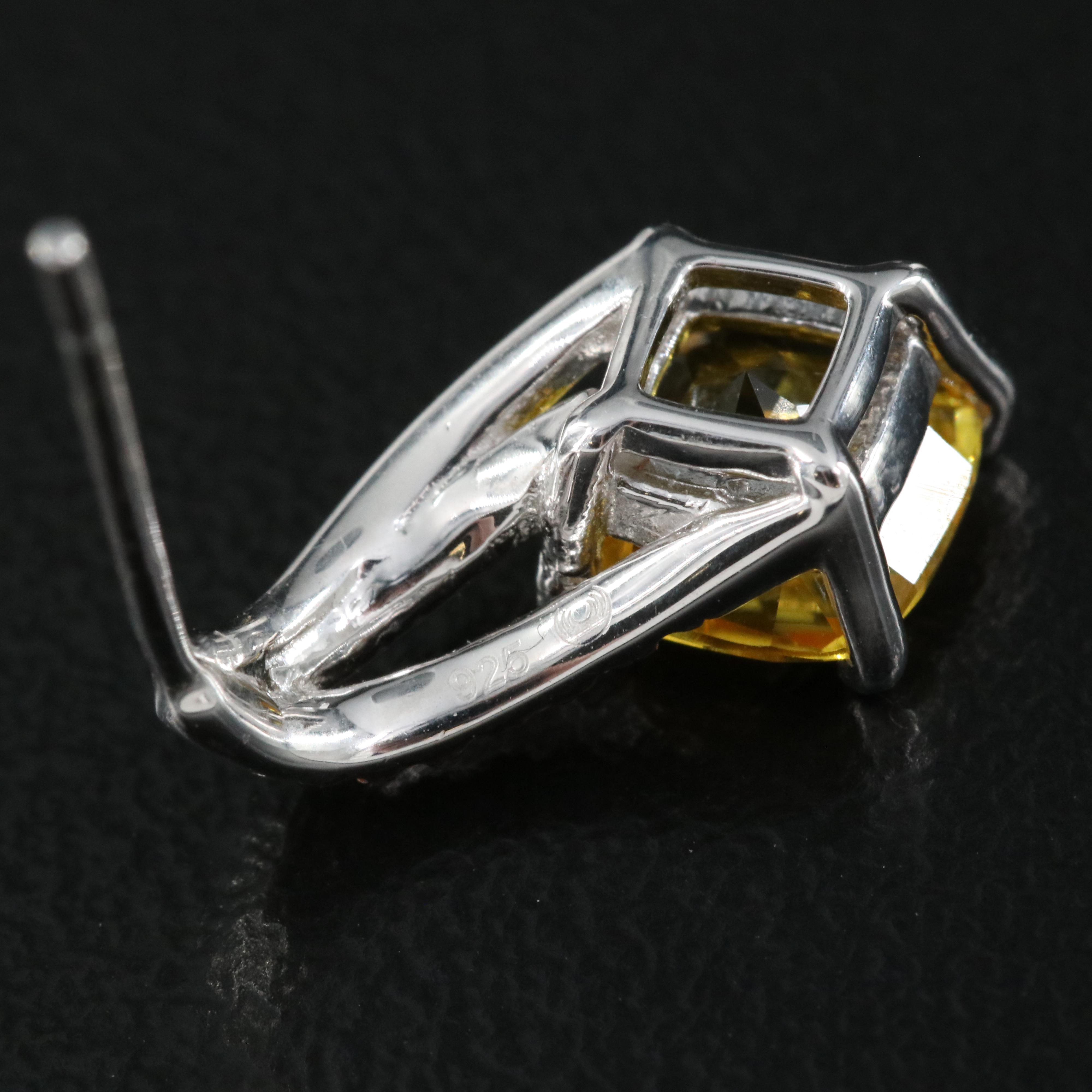 Sterling Silver Sapphire and Topaz Earrings