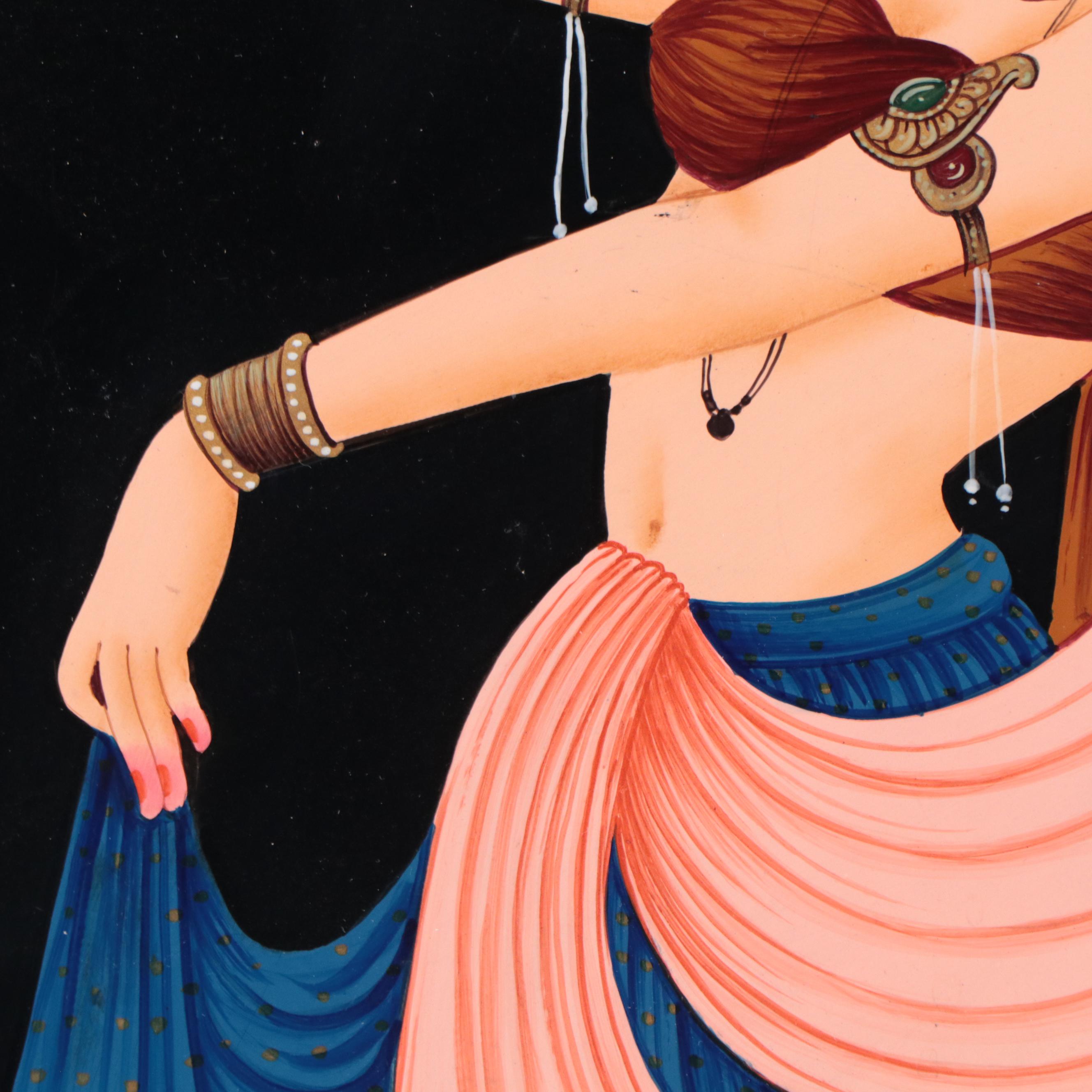 Indian School Painting of Dancing Woman