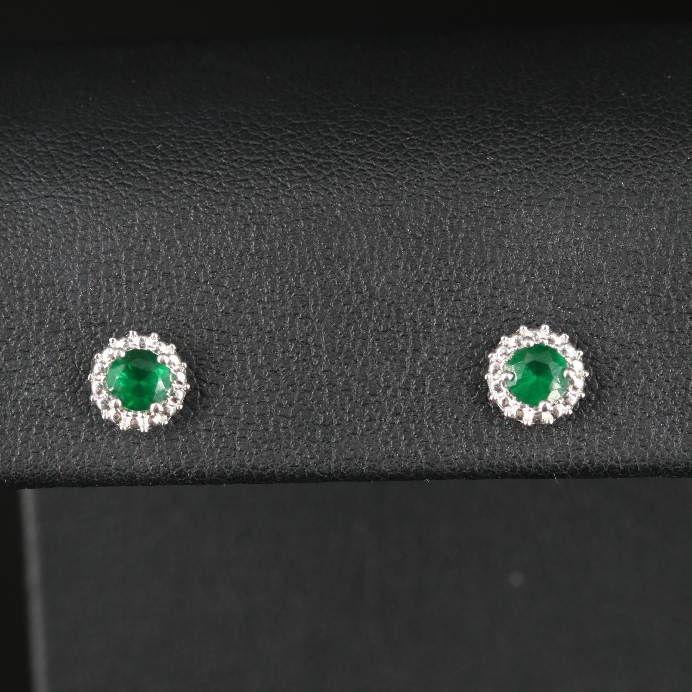 Sterling Glass Stud Earrings