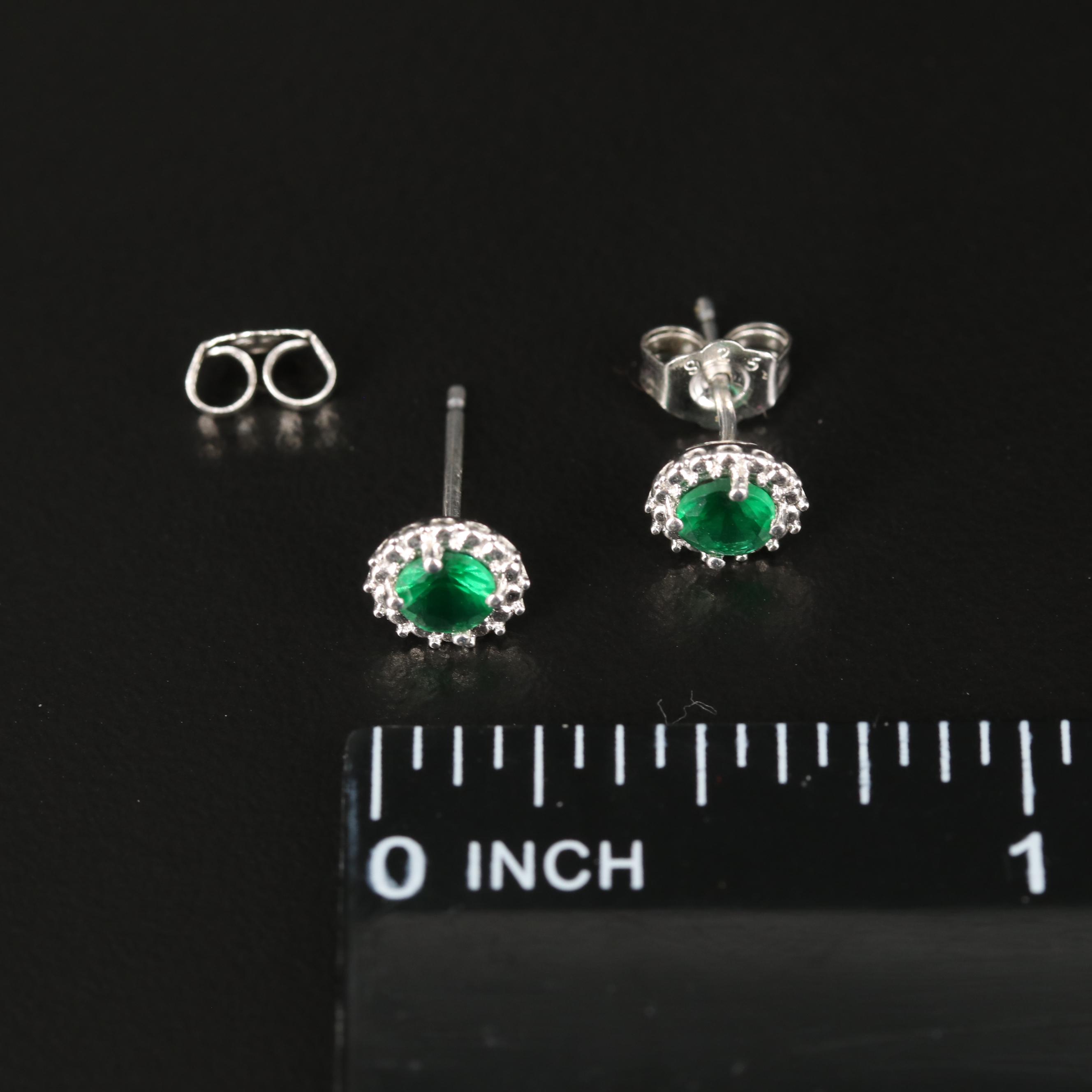 Sterling Glass Stud Earrings
