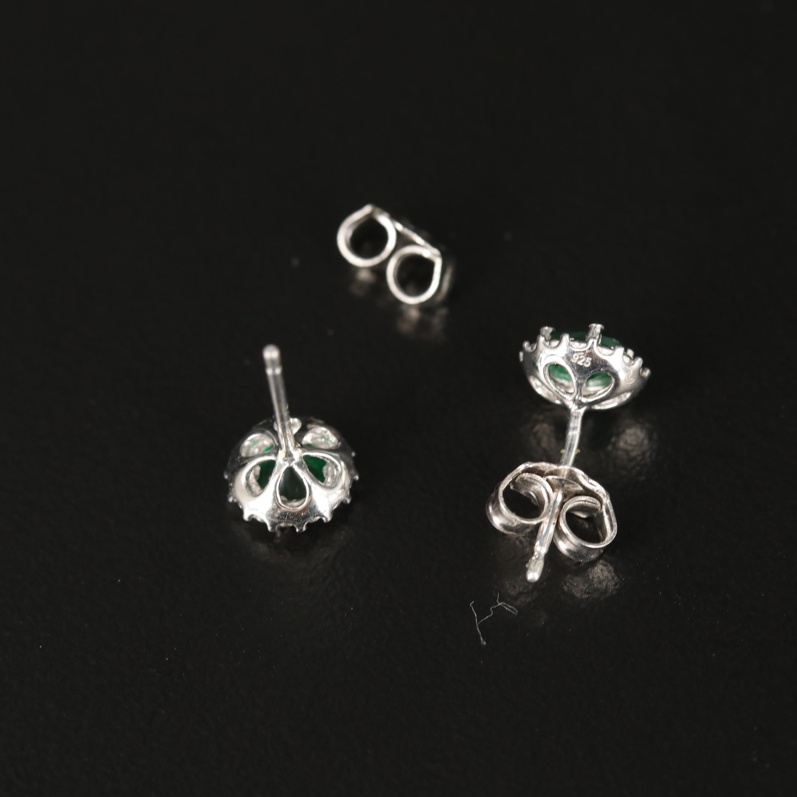 Sterling Glass Stud Earrings