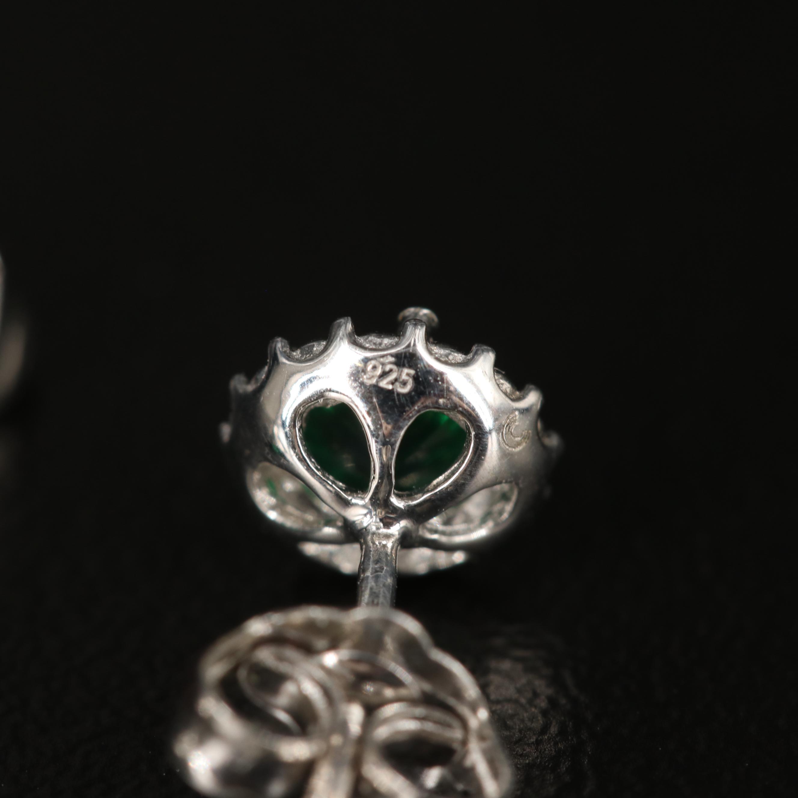 Sterling Glass Stud Earrings