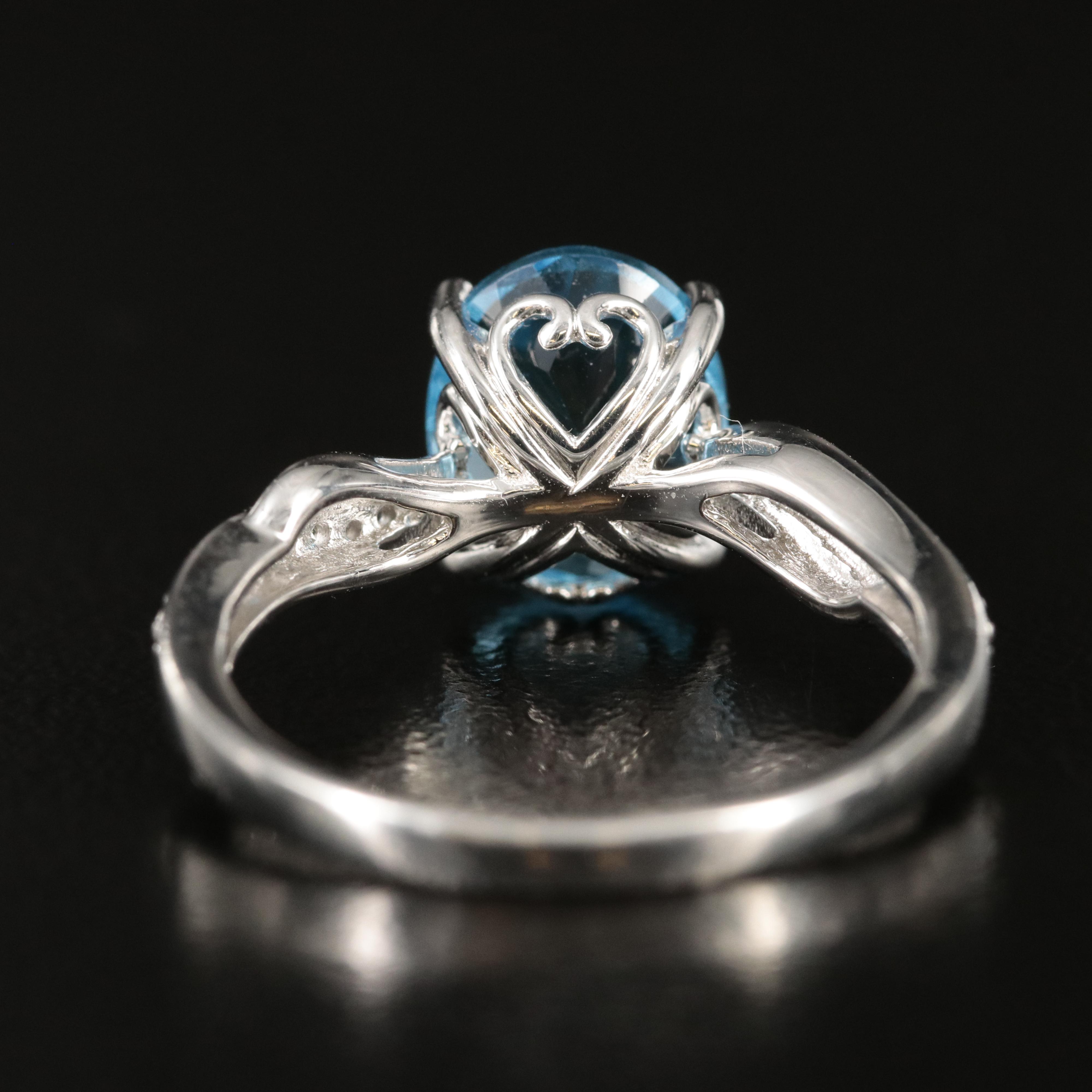 Sterling Swiss Blue Topaz and Sapphire Ring