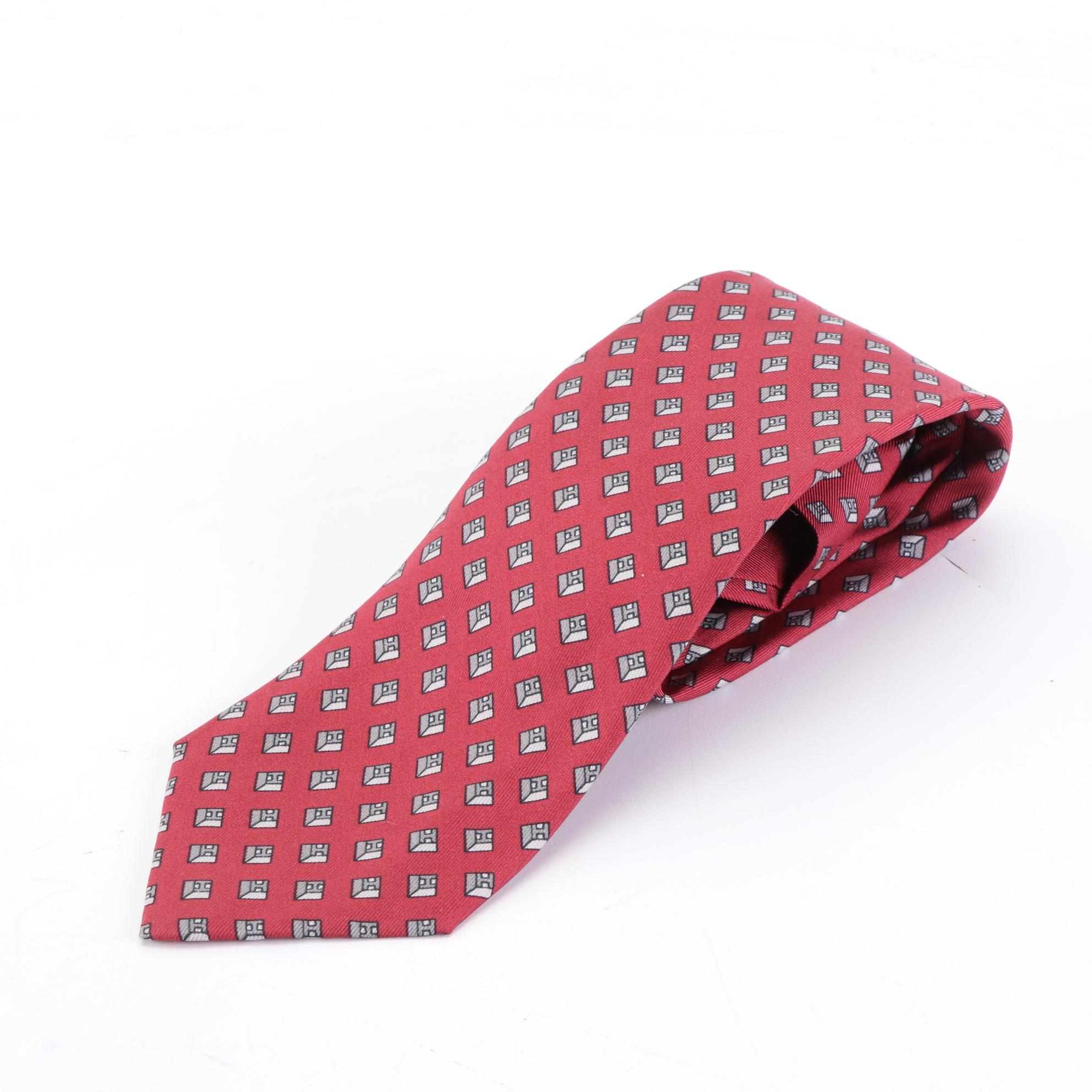 Hermès Patterned Hand-Stitched Silk Neckties