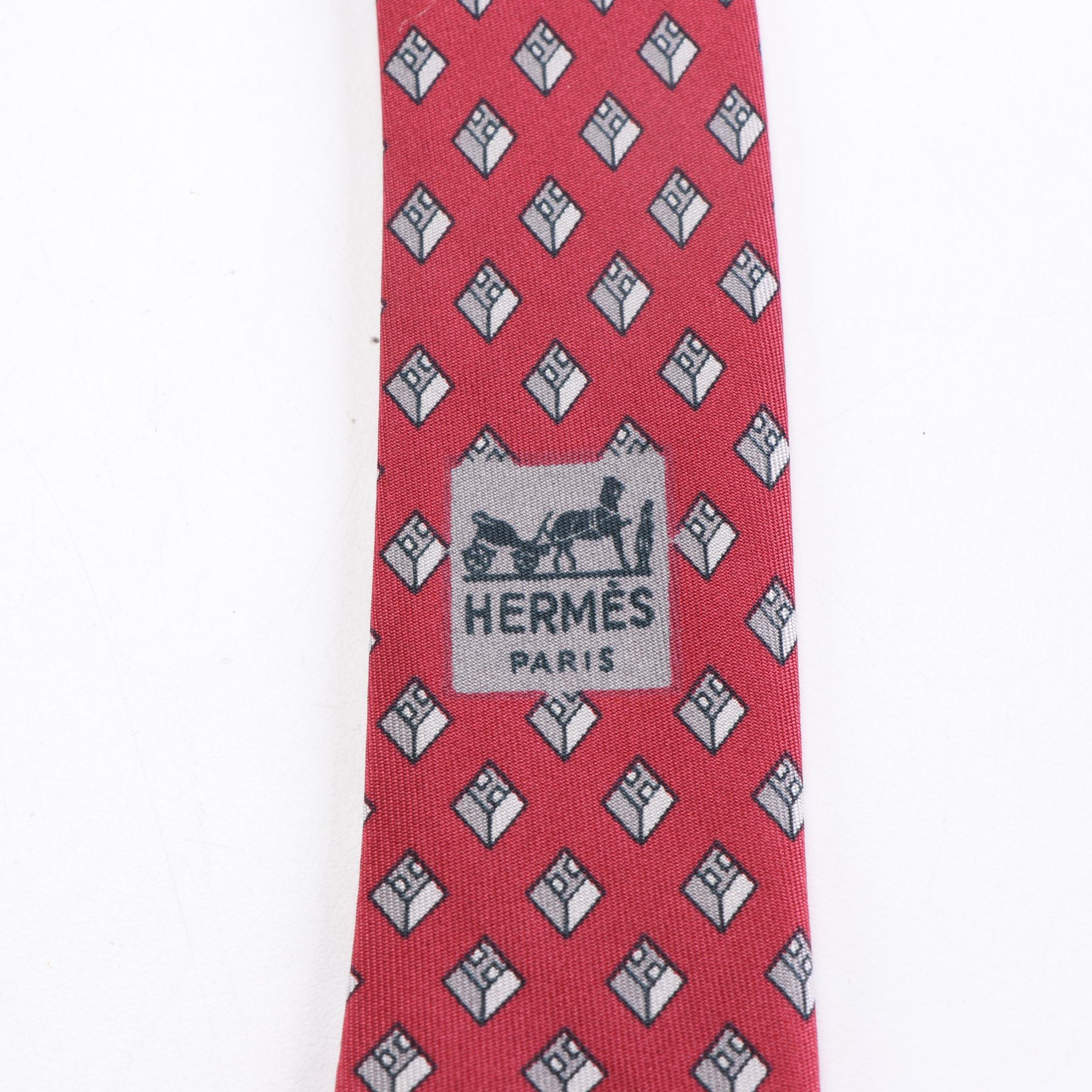 Hermès Patterned Hand-Stitched Silk Neckties