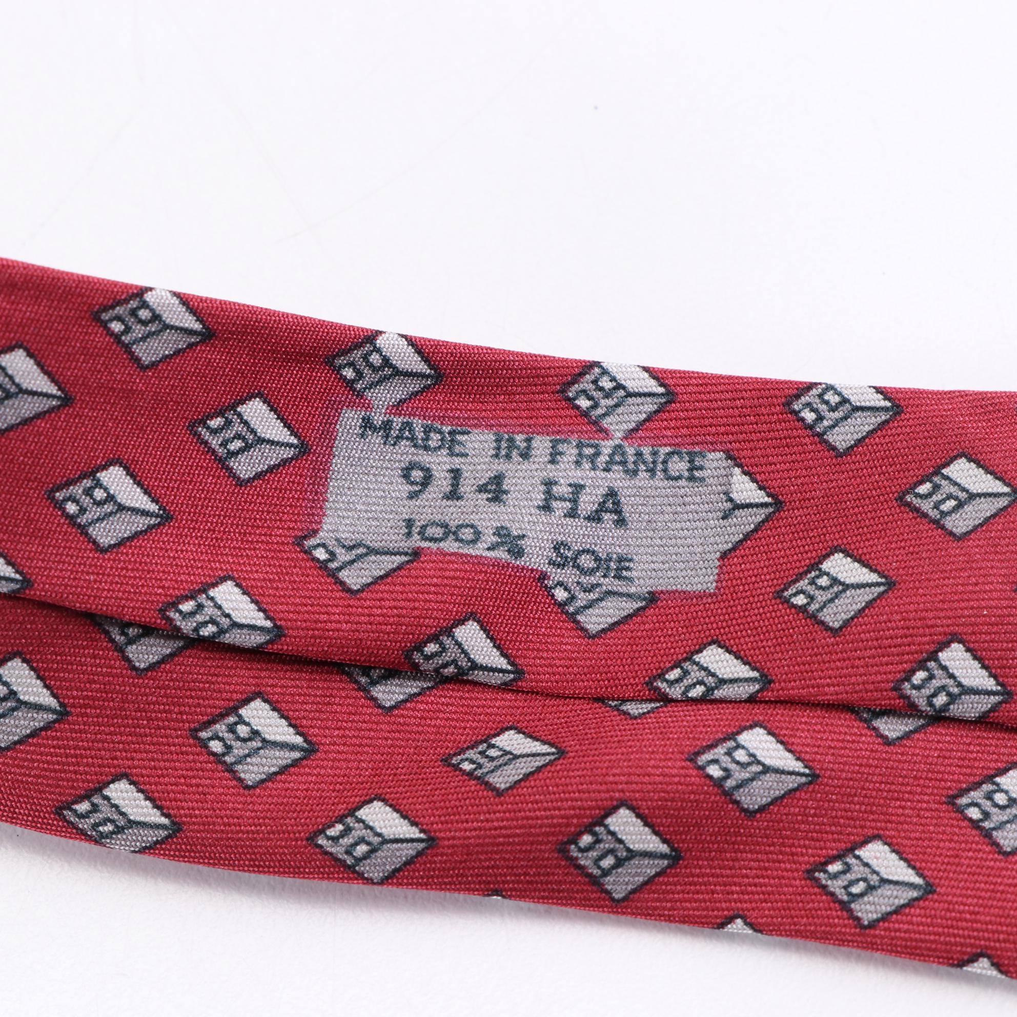 Hermès Patterned Hand-Stitched Silk Neckties