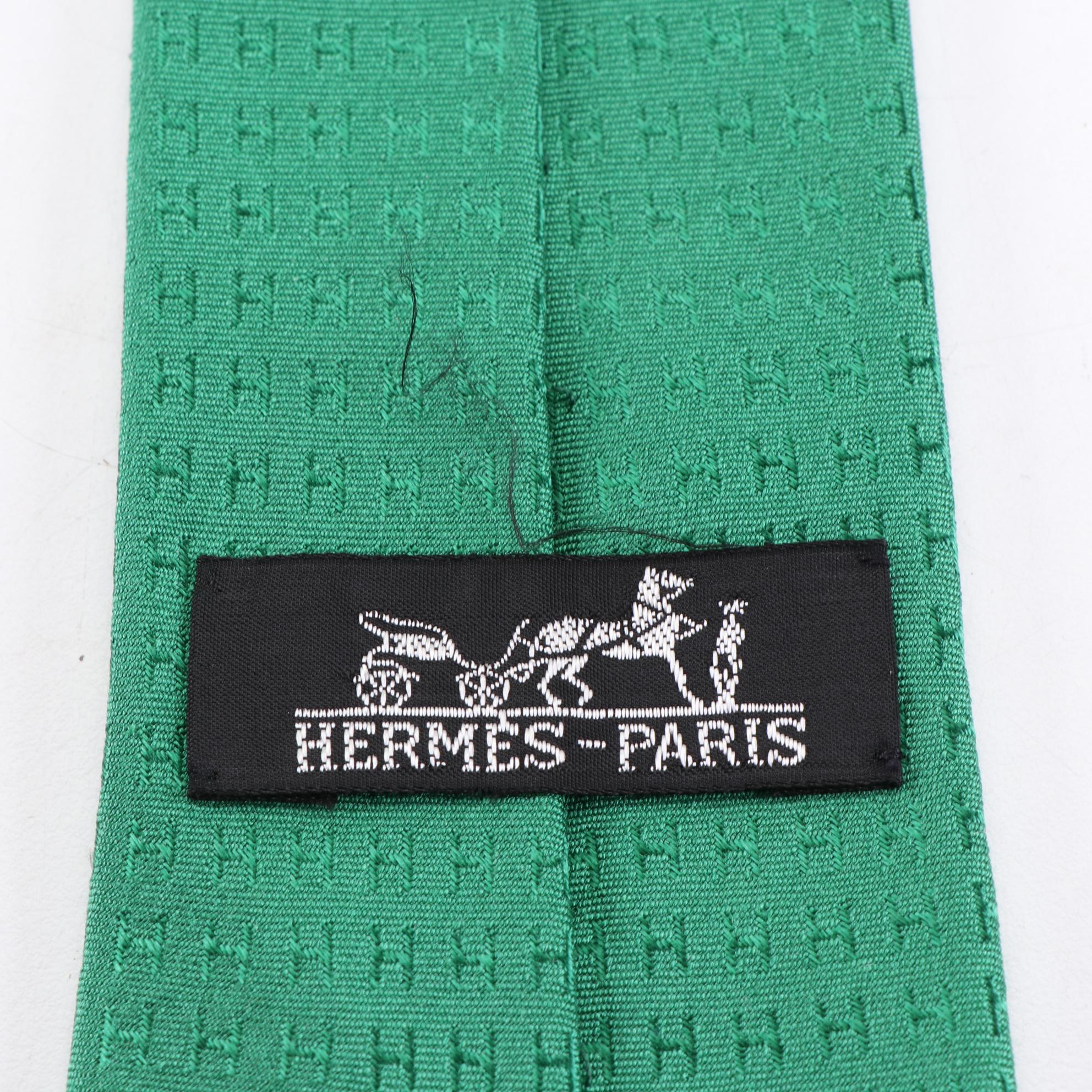 Hermès Patterned Hand-Stitched Silk Neckties