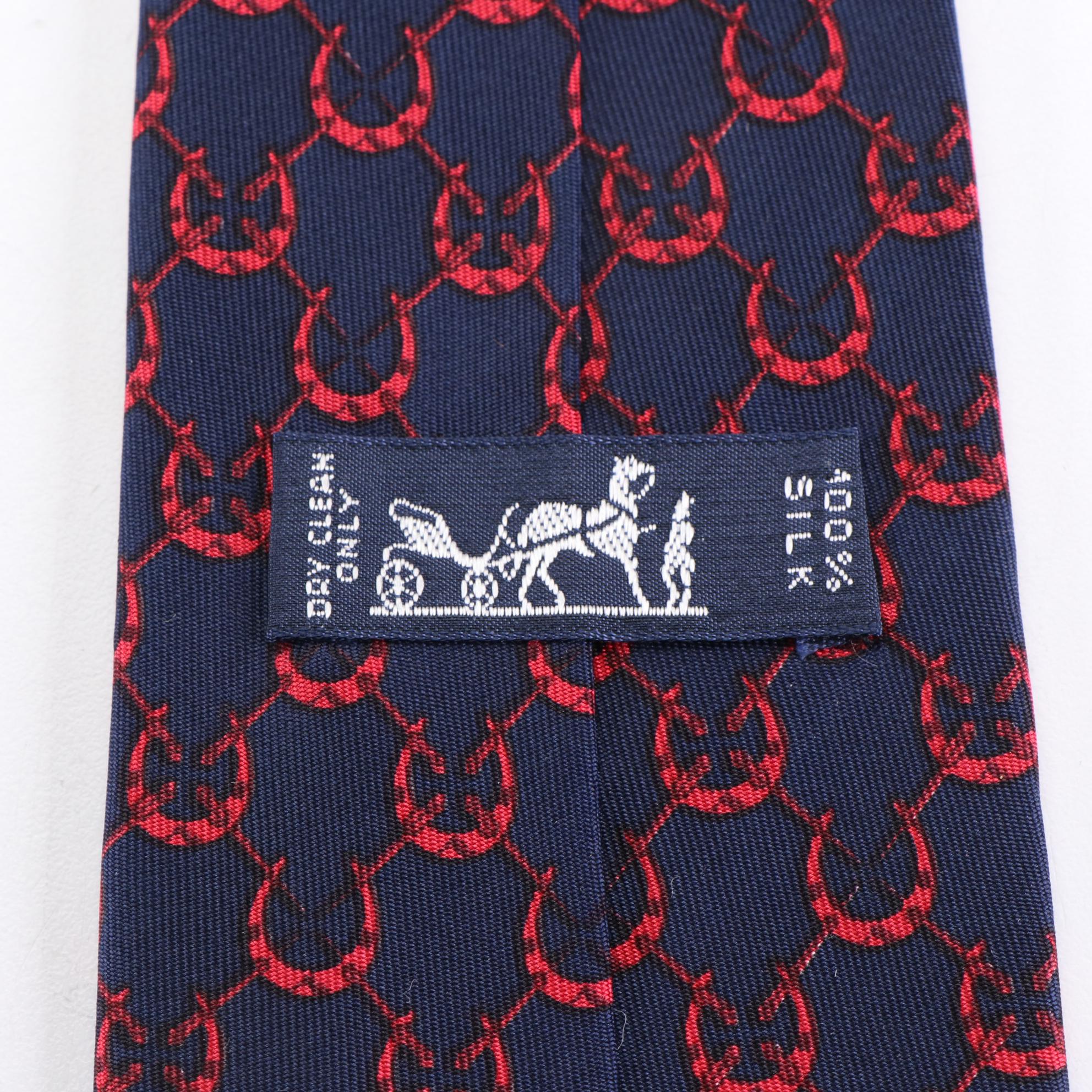 Hermès Patterned Hand-Stitched Silk Neckties