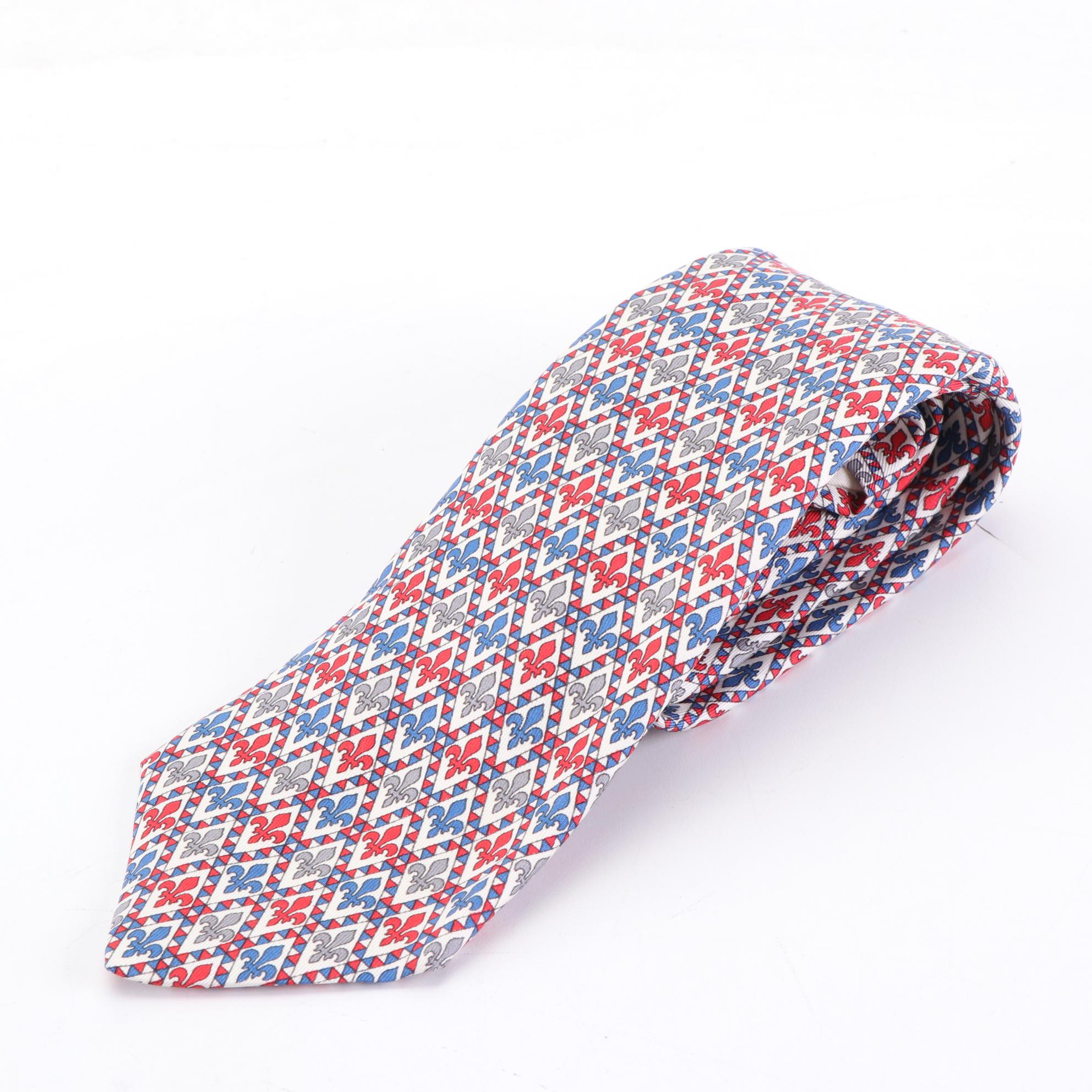 Hermès Patterned Hand-Stitched Silk Neckties