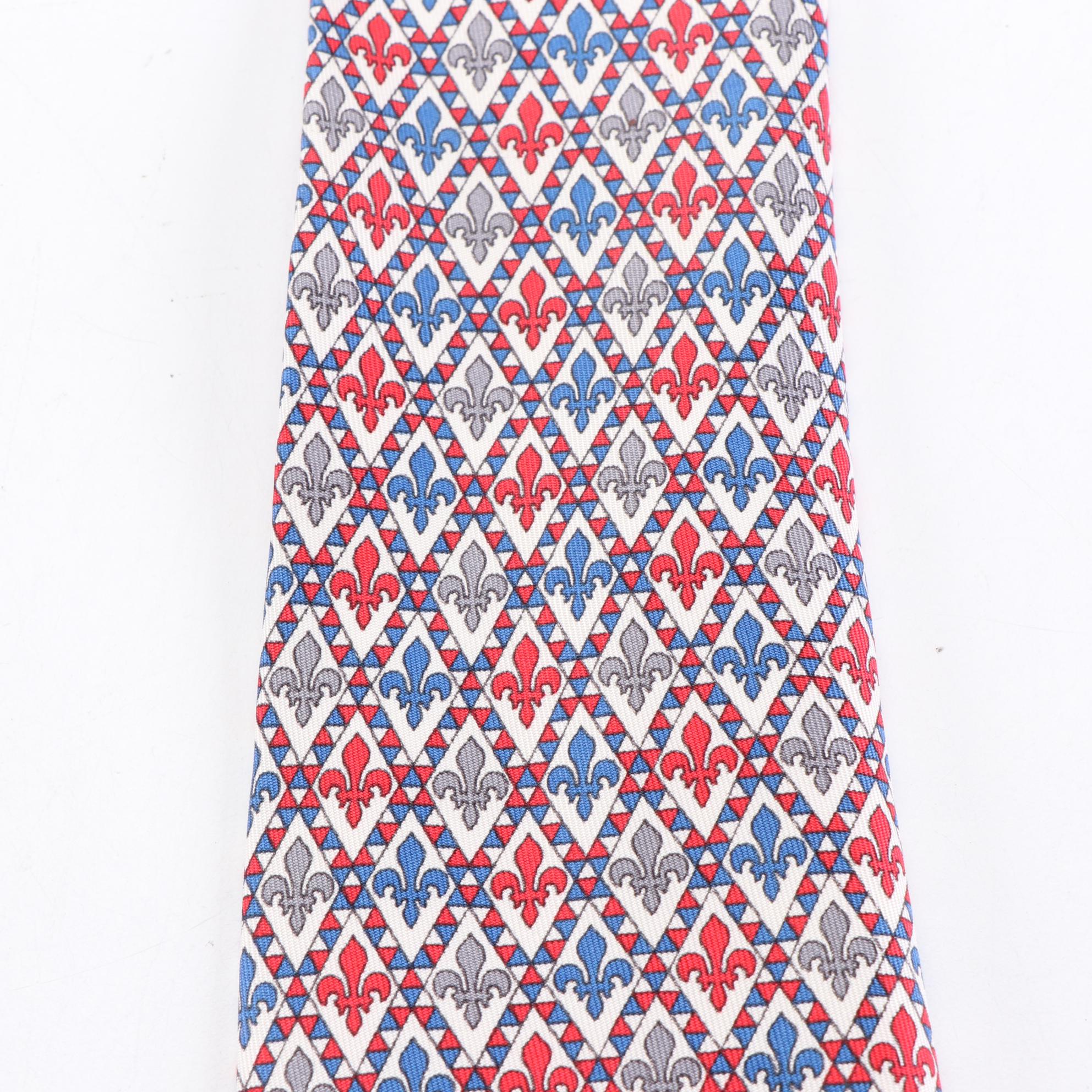 Hermès Patterned Hand-Stitched Silk Neckties