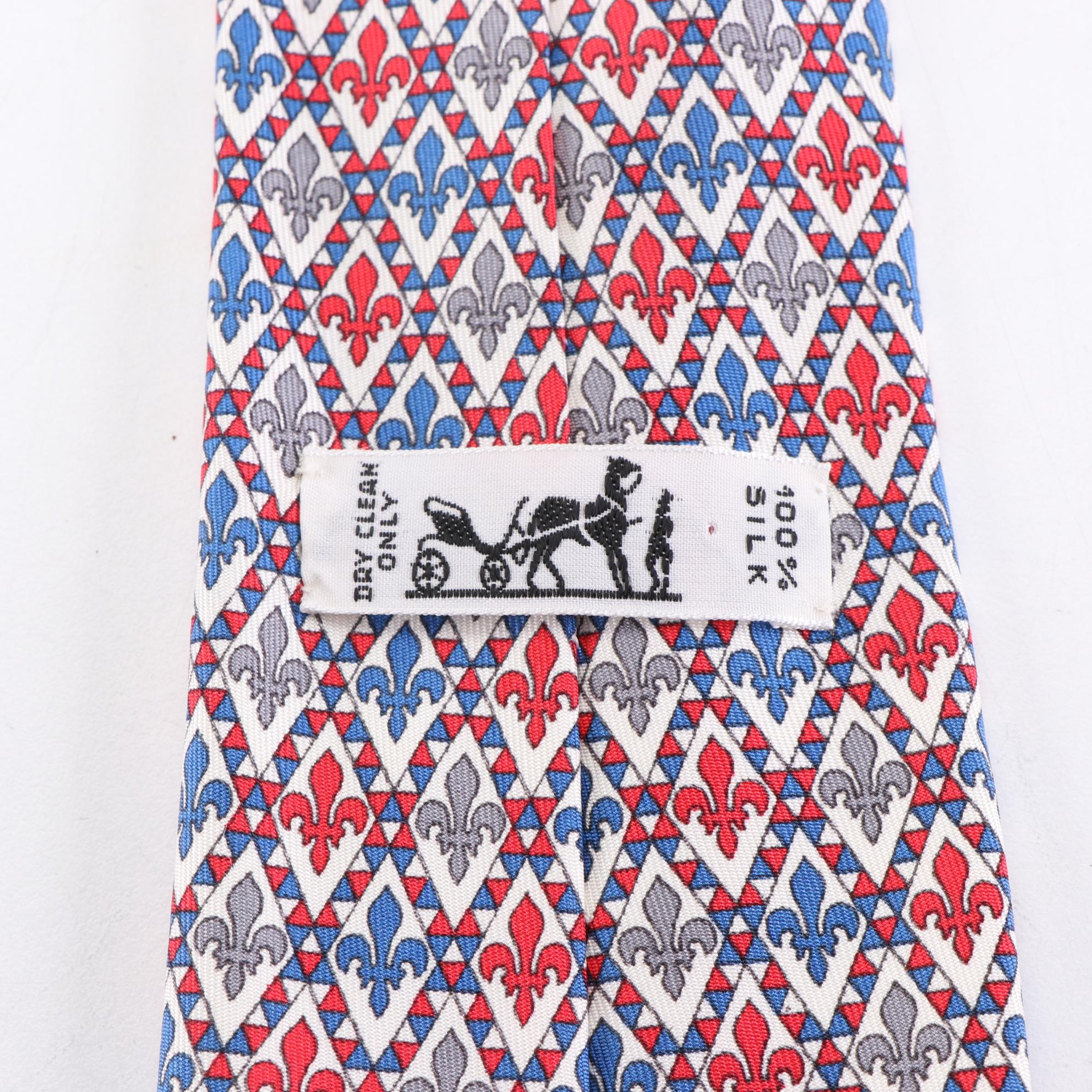 Hermès Patterned Hand-Stitched Silk Neckties