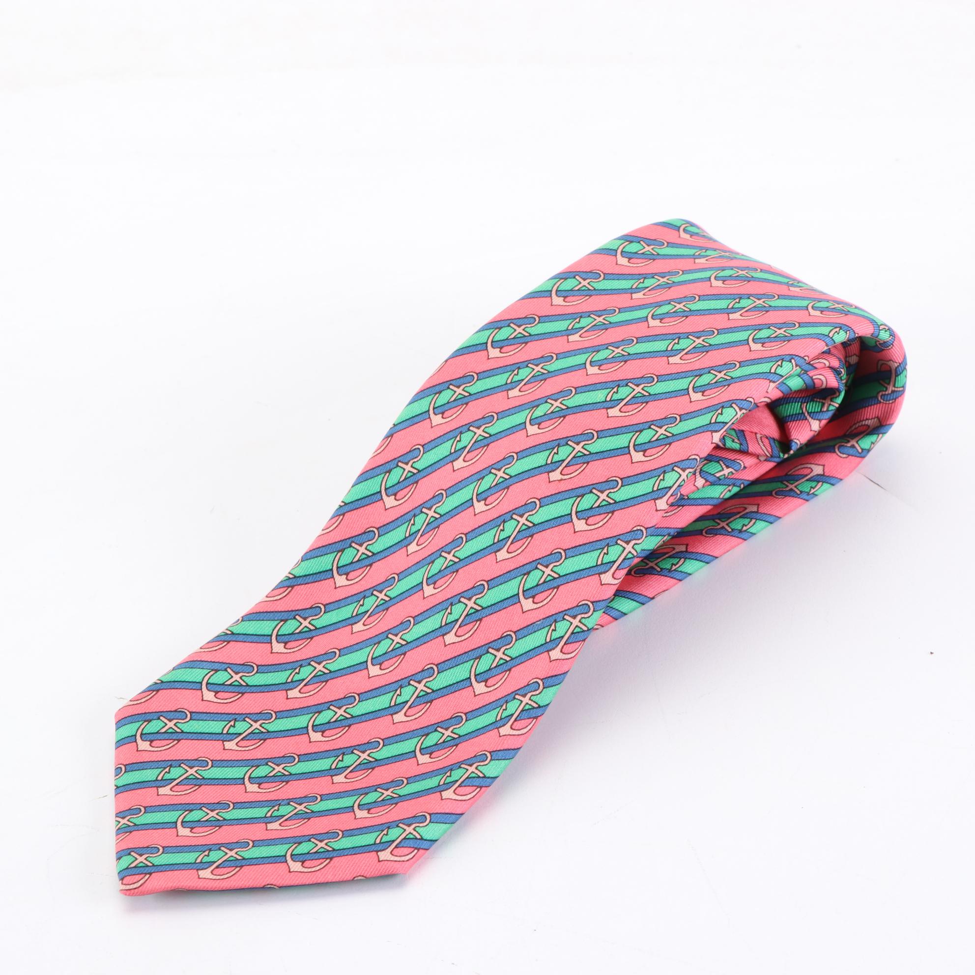 Hermès Patterned Hand-Stitched Silk Neckties