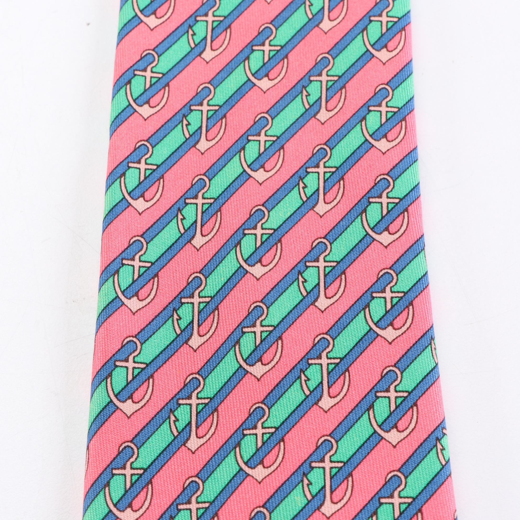 Hermès Patterned Hand-Stitched Silk Neckties