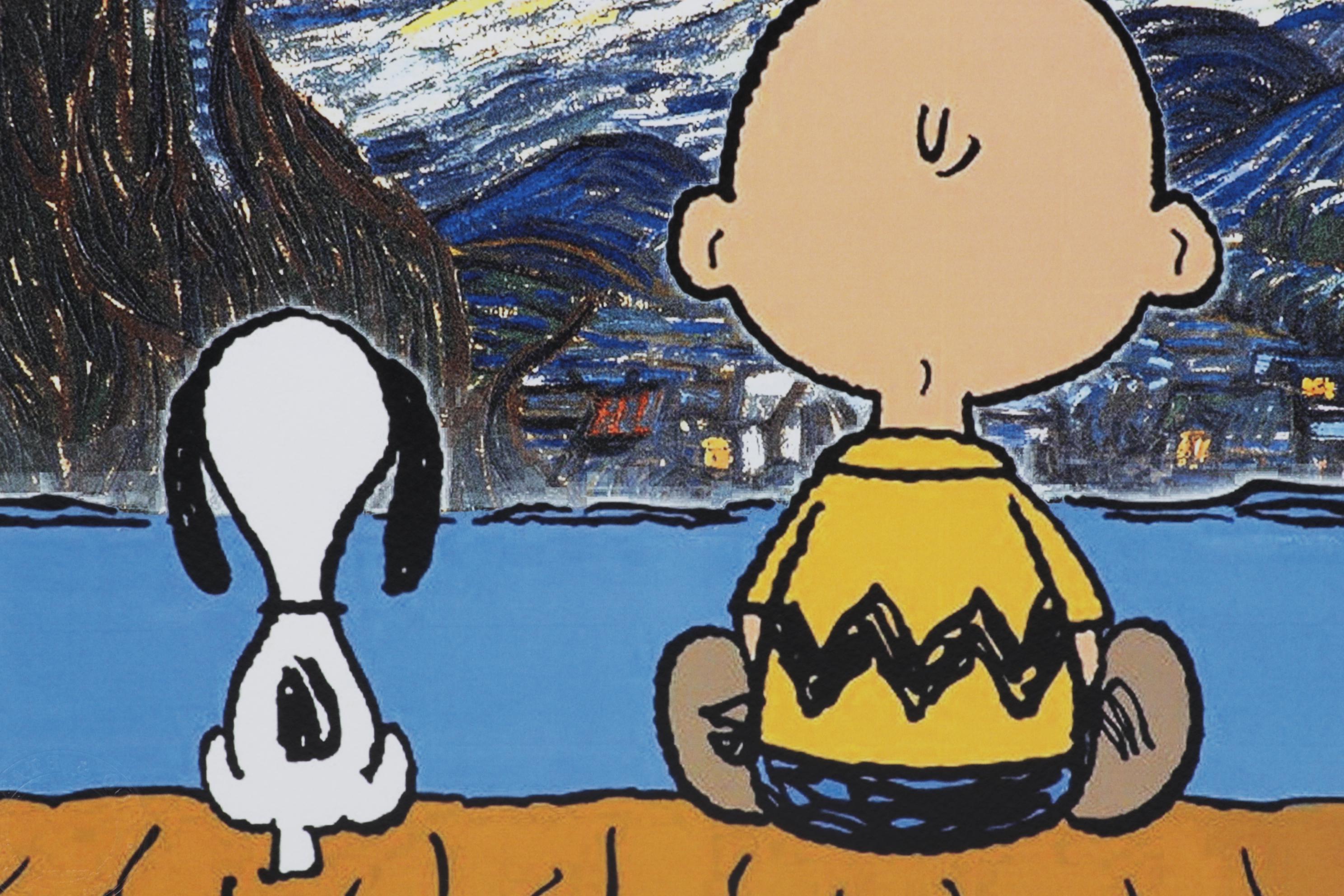 Death NYC Digital Pop Art Print "Snoopy and Charlie Brown Homage to Van Gogh"
