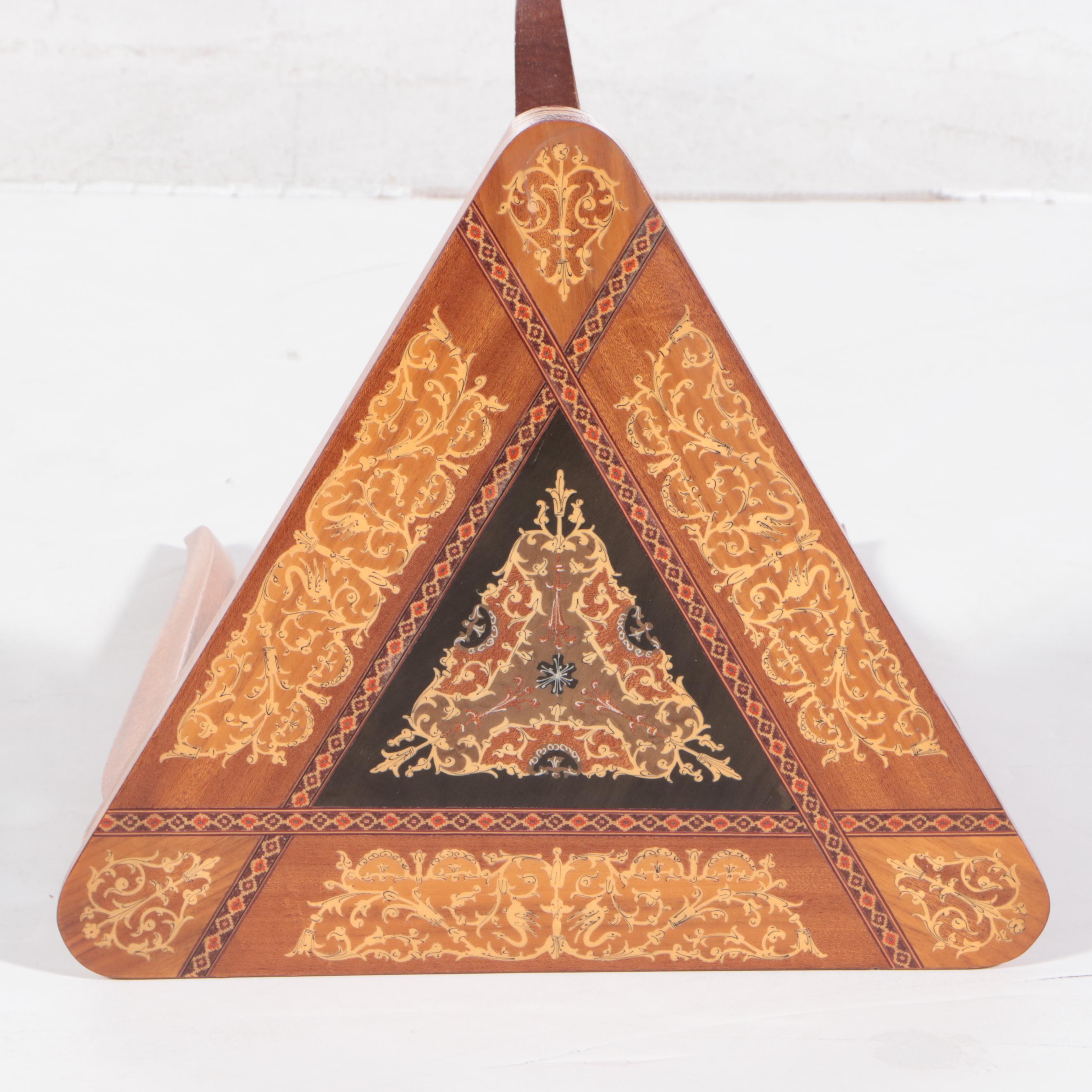Italian Sorrento Marquetry Side Table with Musical Movement
