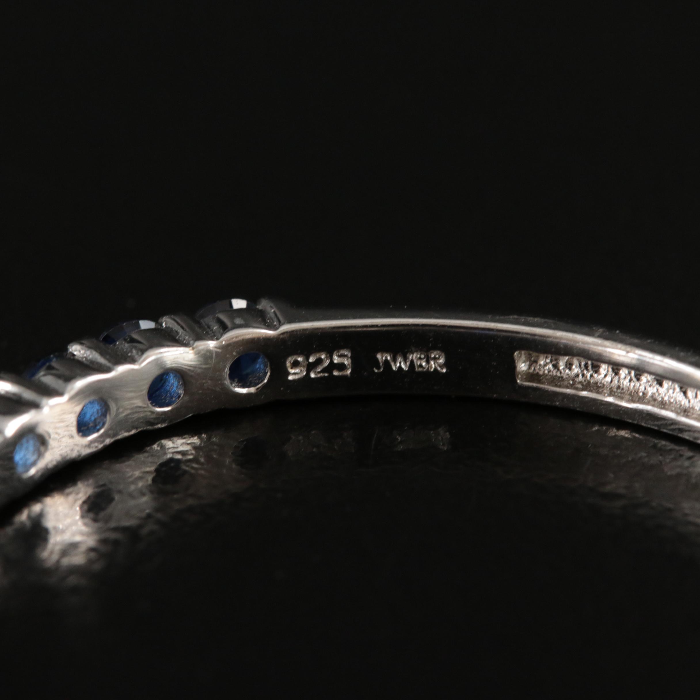 Sterling Sapphire Hoop Earrings