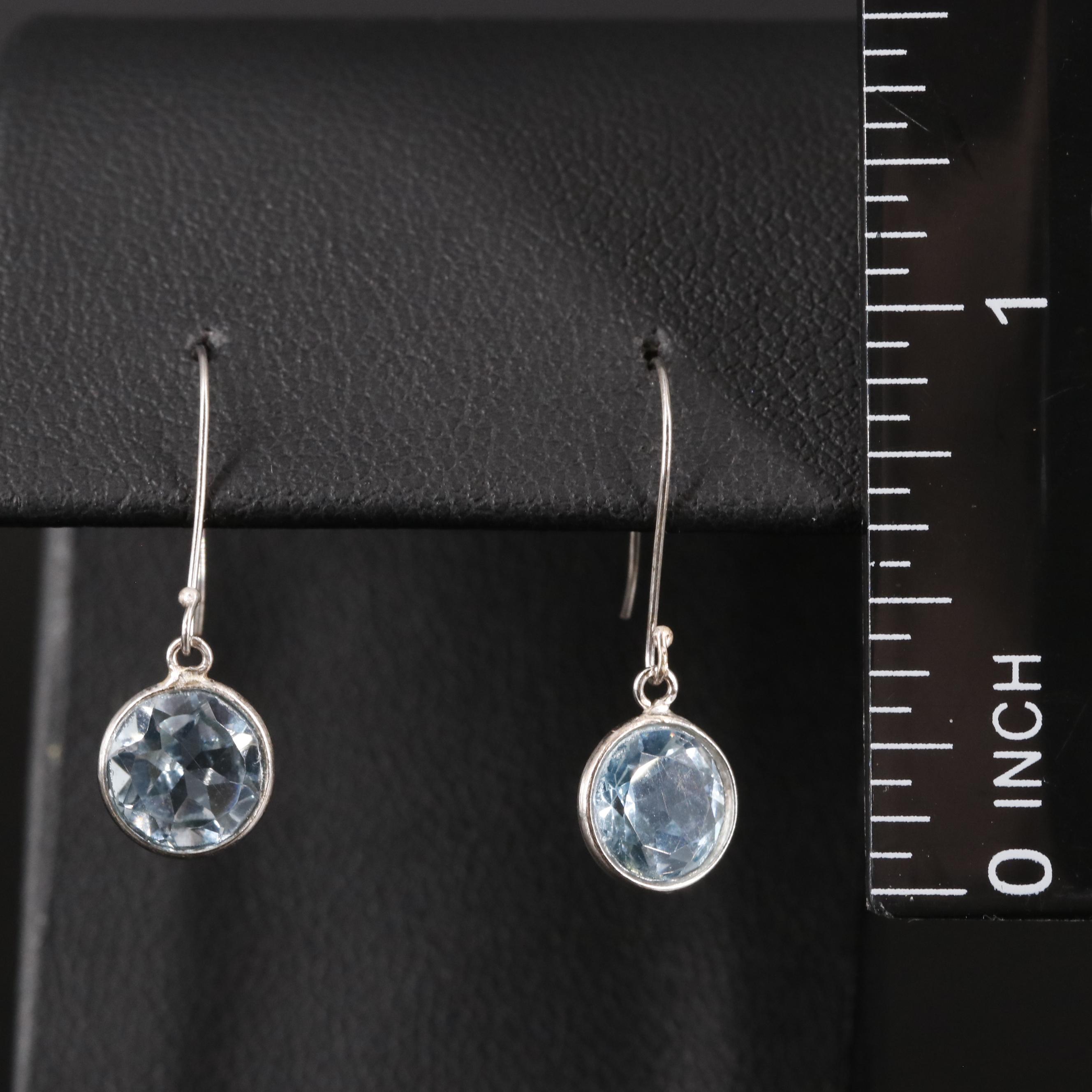 14K Blue Topaz Drop Earrings