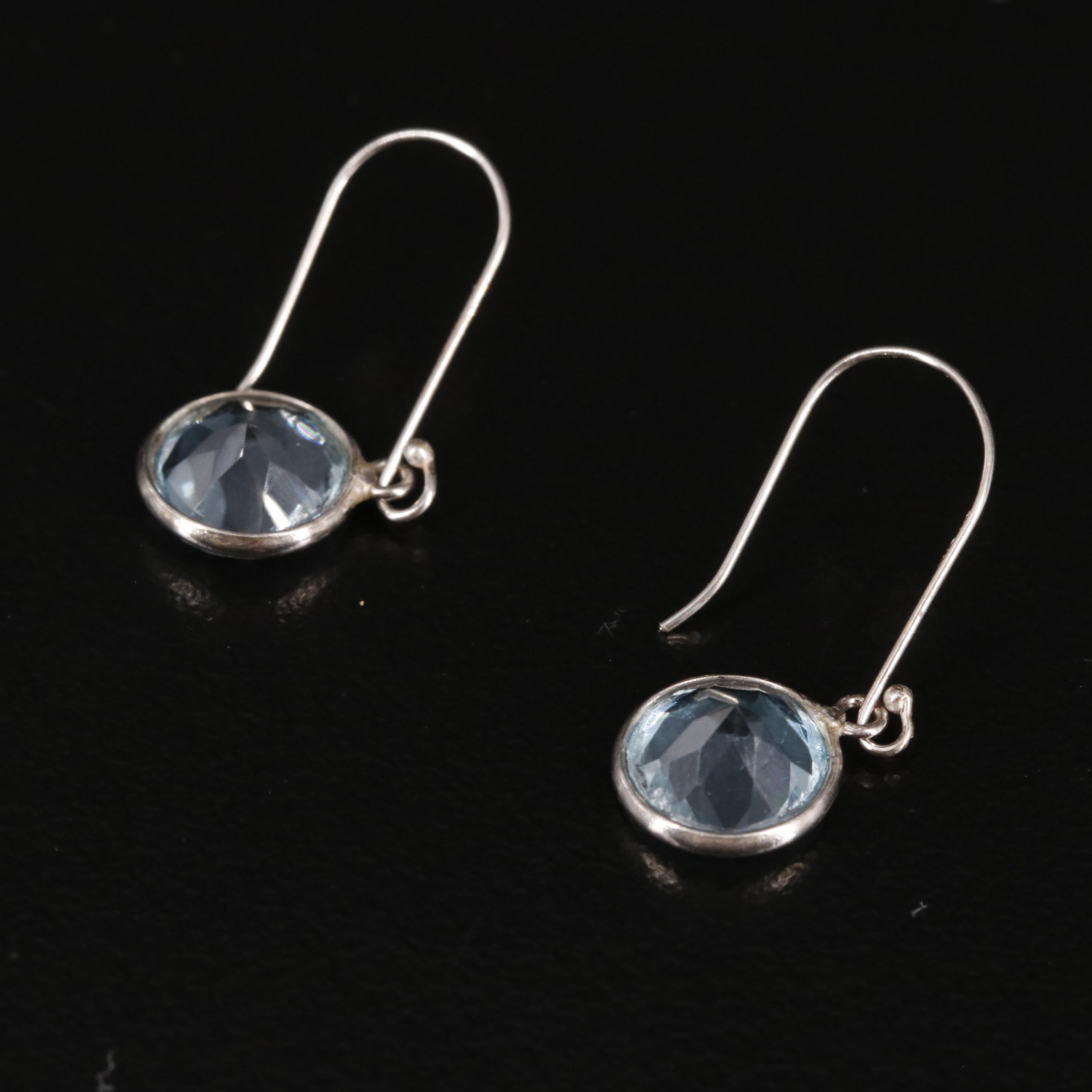 14K Blue Topaz Drop Earrings