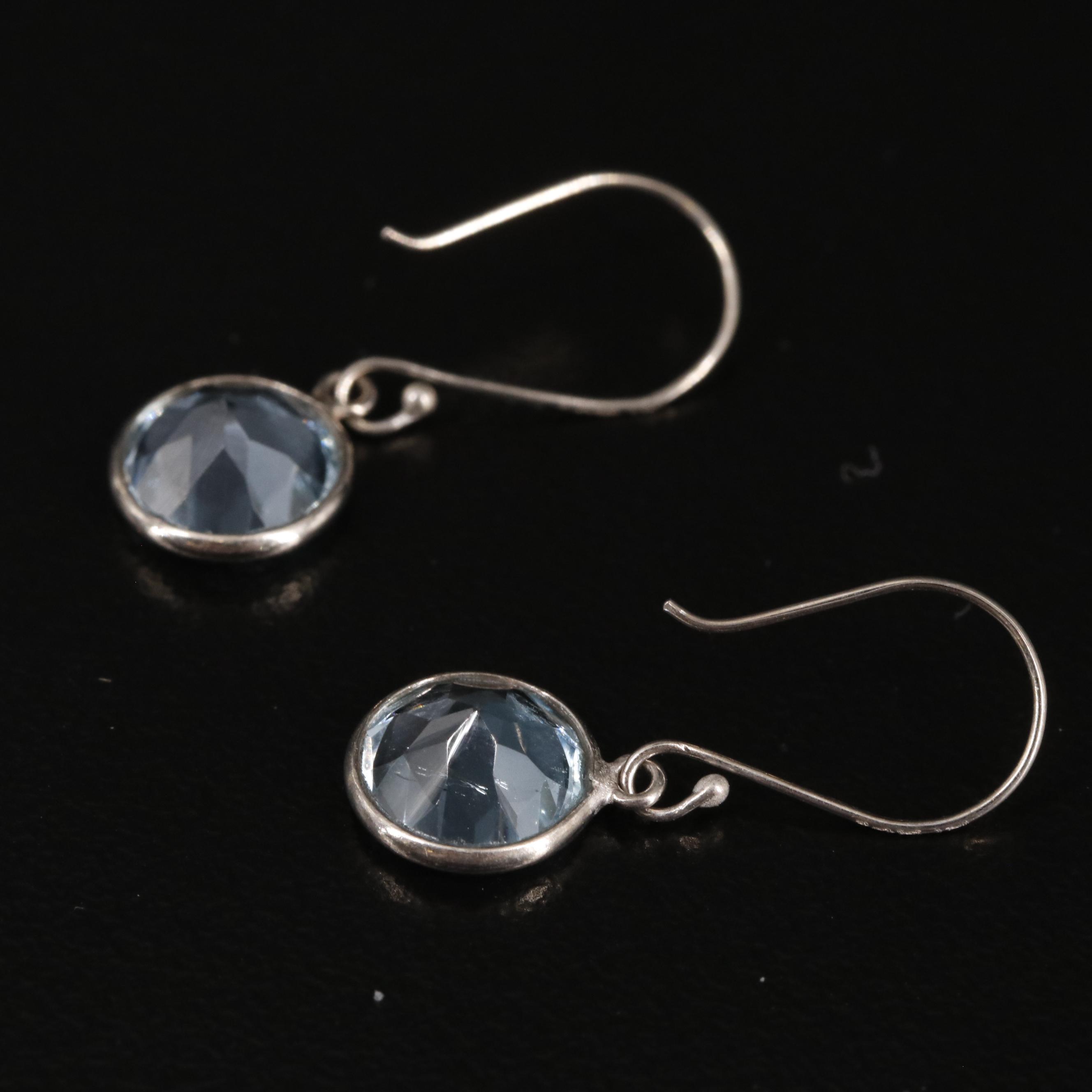14K Blue topaz Drop Earrings